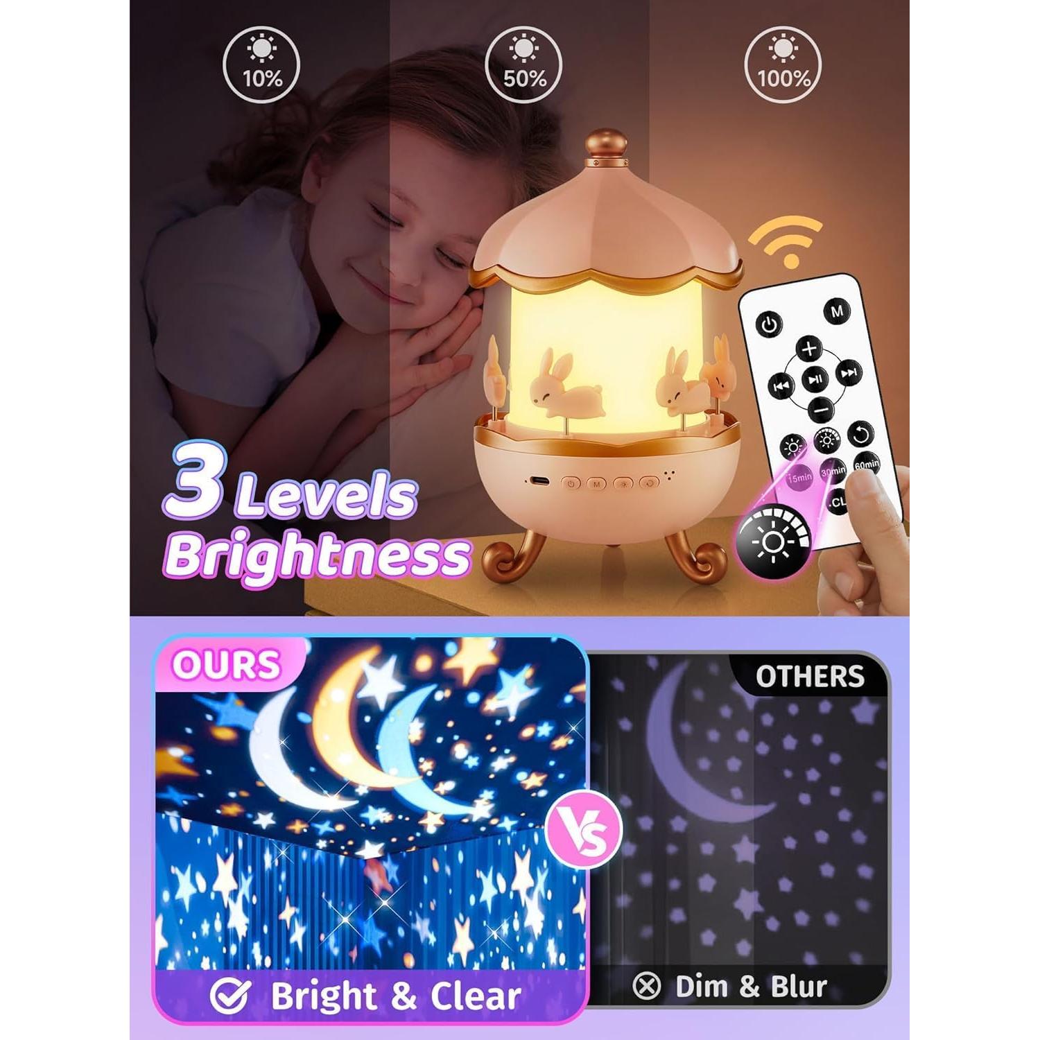 Proyector de Estrellas ONEFIRE Rosa con 15 Películas y Sonidos