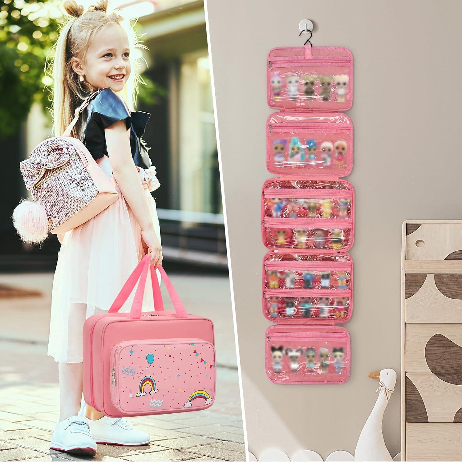 Funda Organizador para Muñecas OUUTMEE Rosa 7 Bolsillos