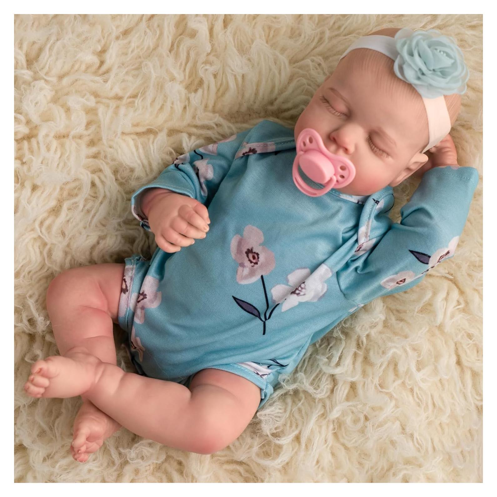 Muñeca Bebé Reborn Jirachi 45 cm Durmiendo con Accesorios