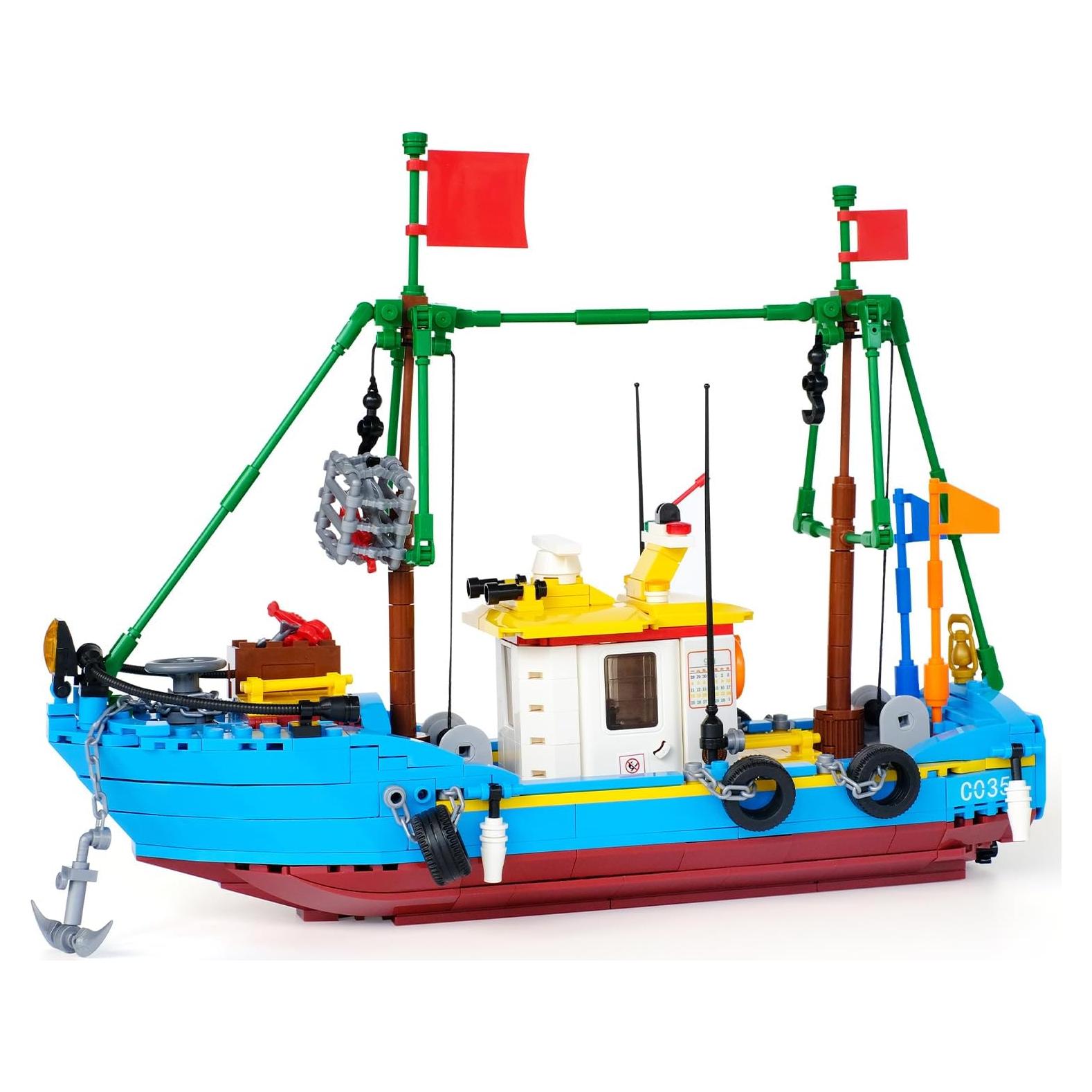 Conjunto de Bloques de Construcción Barco de Pesca WVINVW 645 PCS