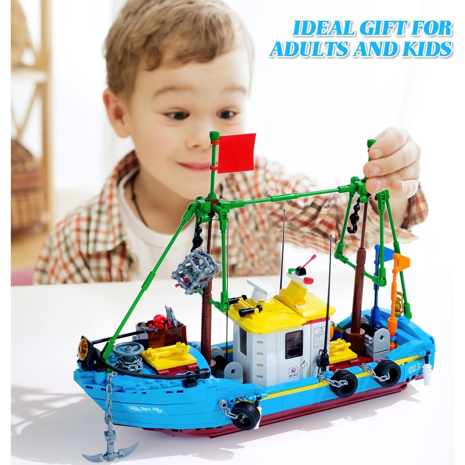 Conjunto de Bloques de Construcción Barco de Pesca WVINVW 645 PCS