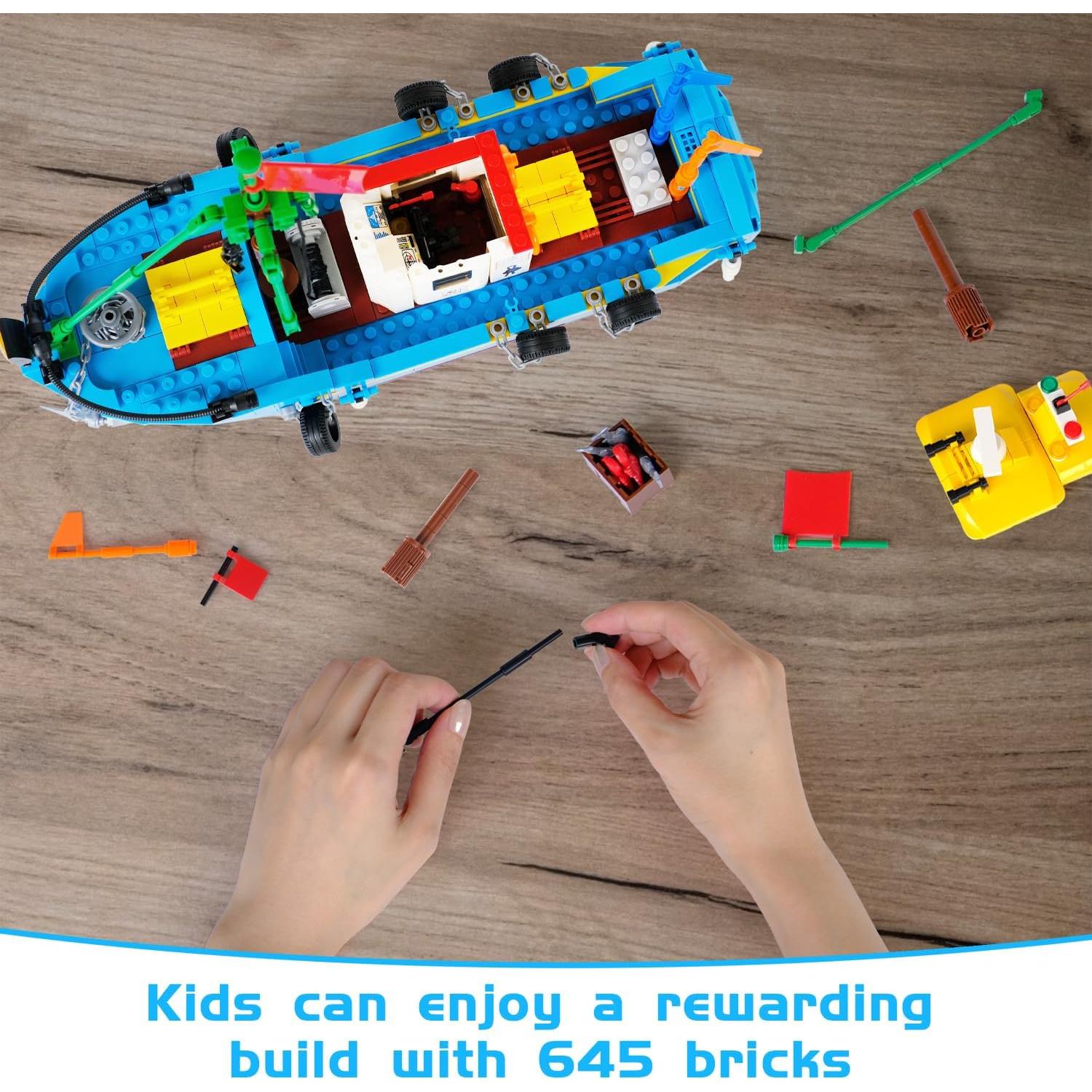 Conjunto de Bloques de Construcción Barco de Pesca WVINVW 645 PCS