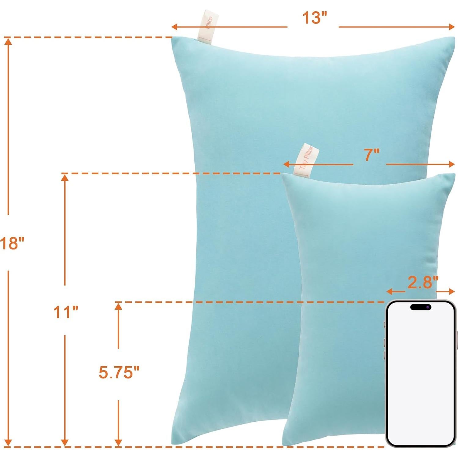 Almohadas Mini NTBAY Microfibra 2 Unidades 28x18cm Aqua