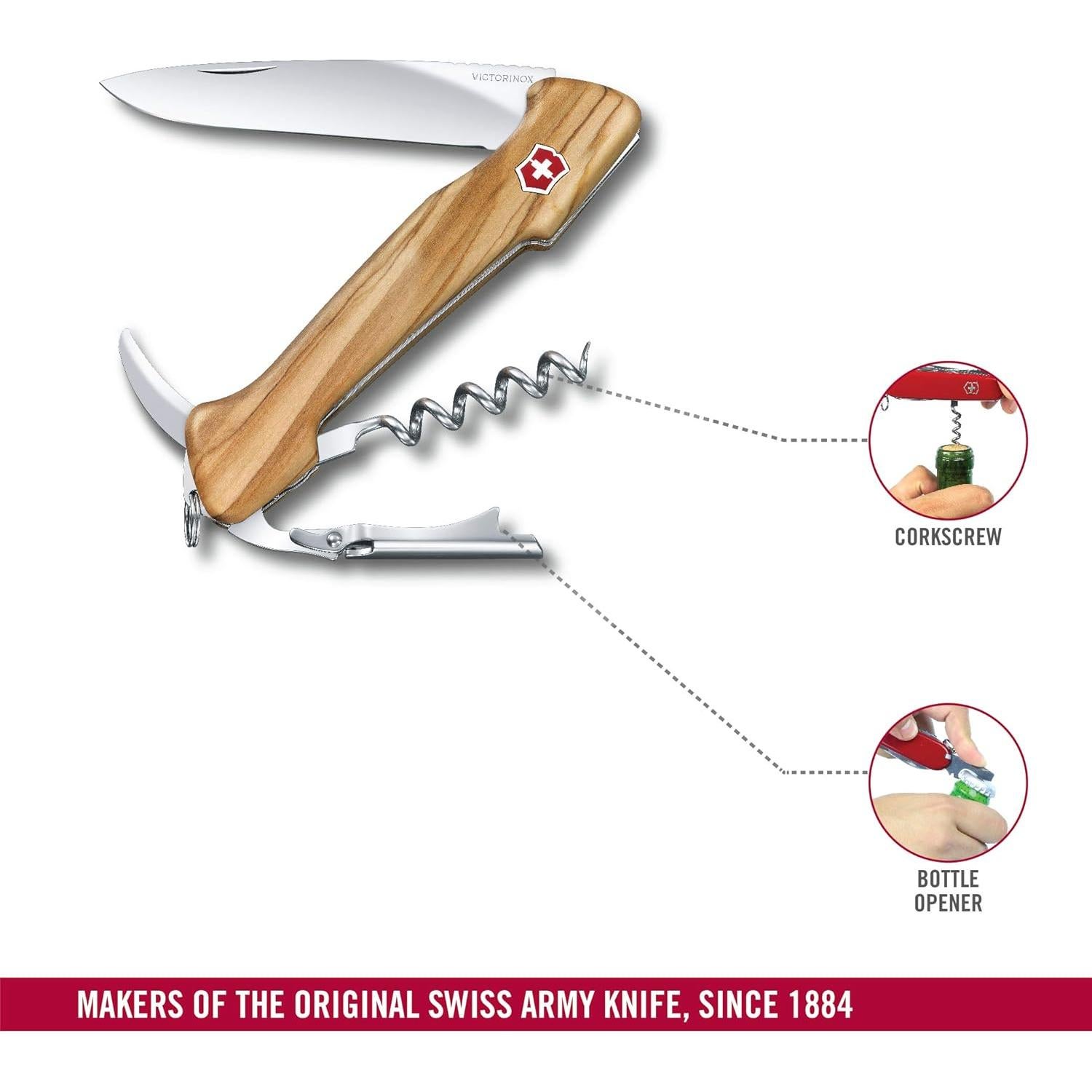 Cuchillo de Bolsillo Victorinox Maestro del Vino 13 cm Olivo