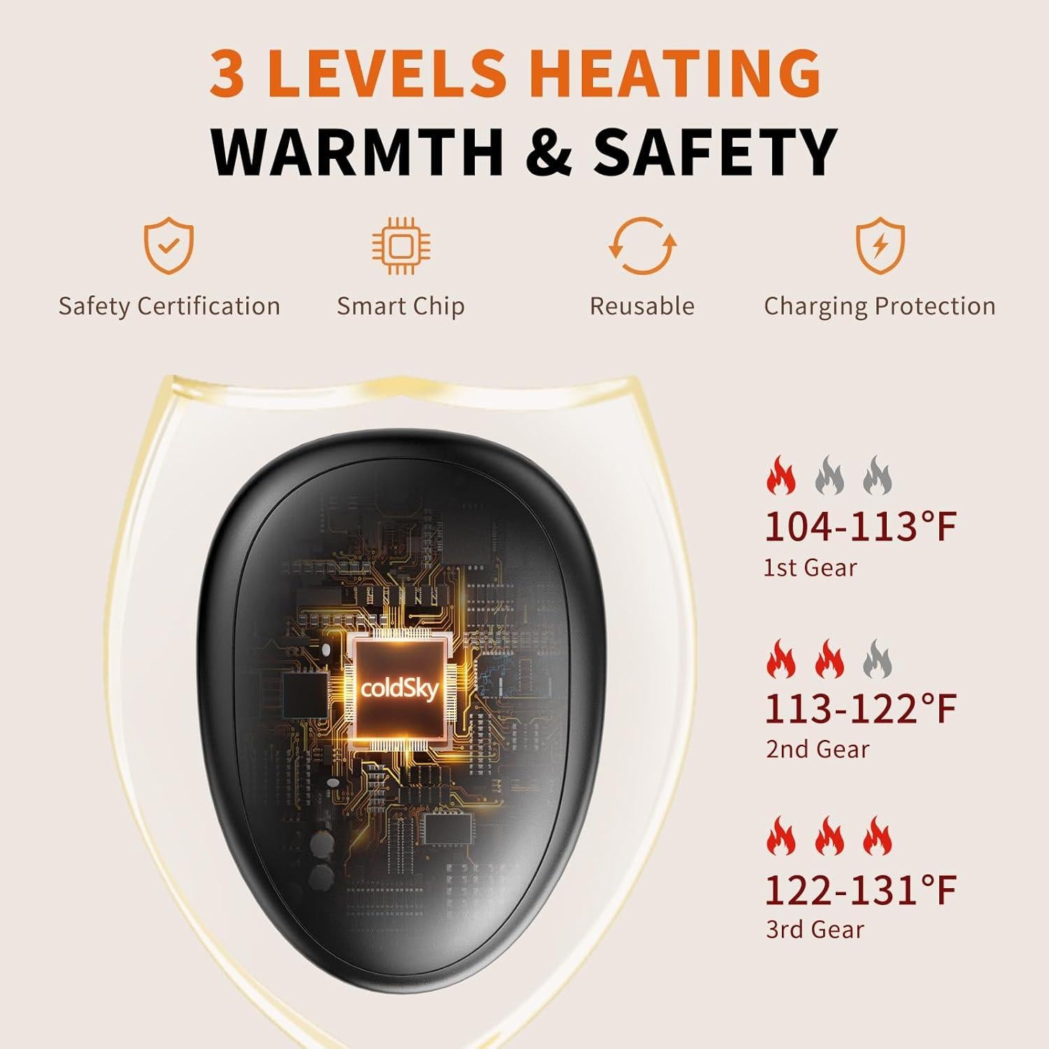 Calentador de Manos Recargable coldSky ZY-A1 3 Niveles Calor