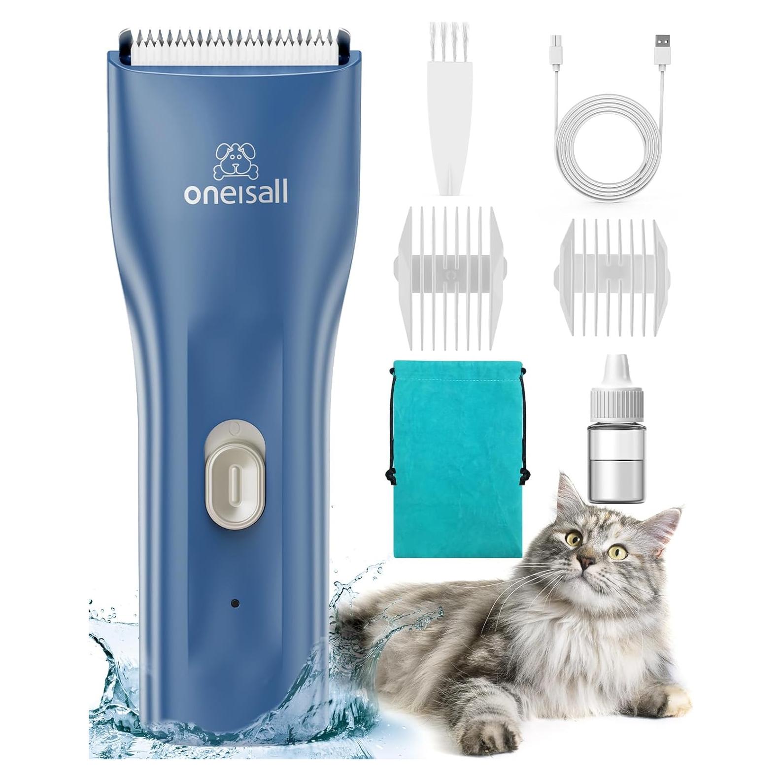 Cortadora de Pelo para Gatos Oneisall Inalámbrica Azul