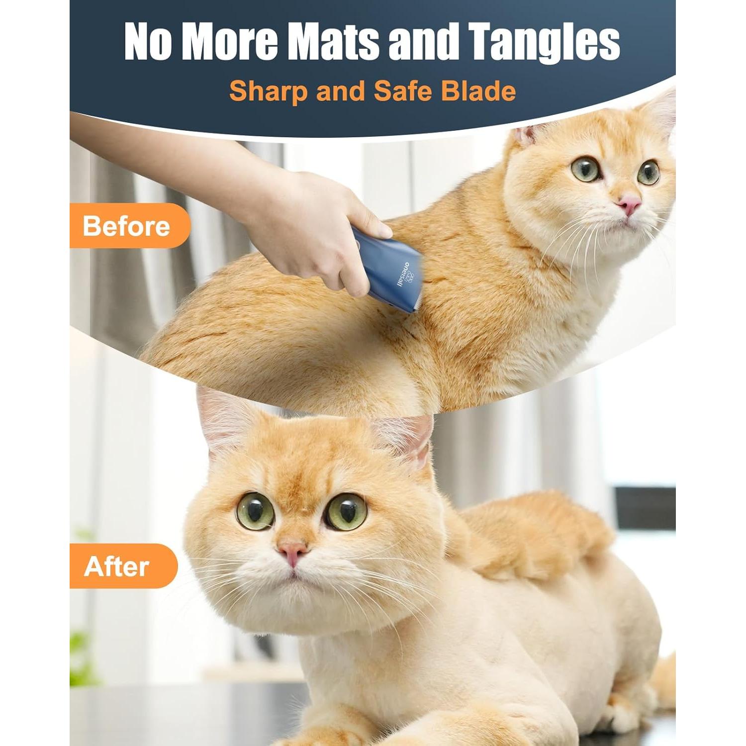 Cortadora de Pelo para Gatos Oneisall Inalámbrica Azul