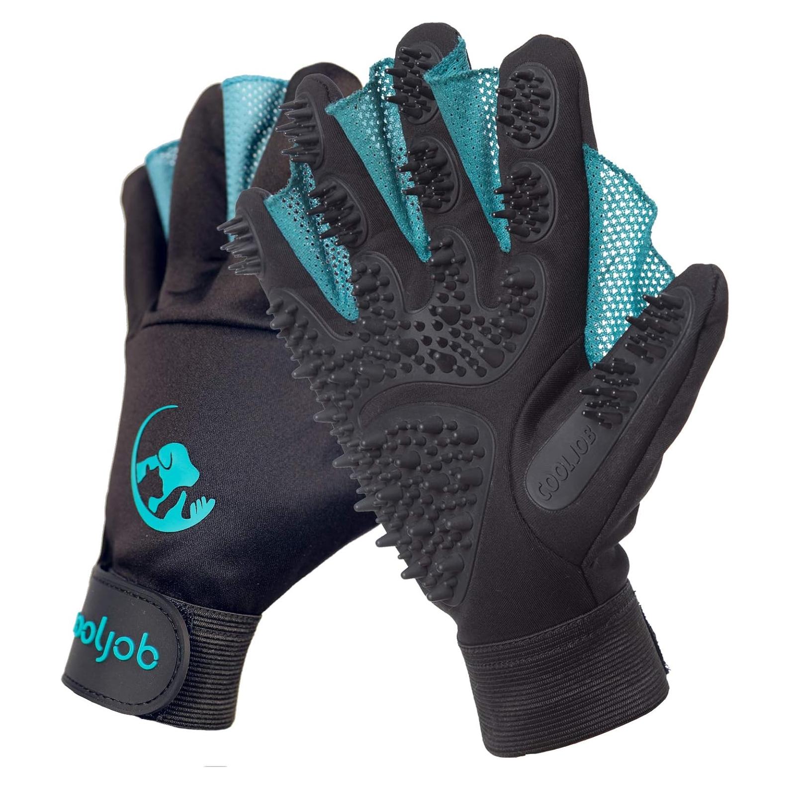 Guantes de Aseo para Mascotas COOLJOB Mediano Azul 384 Puntas