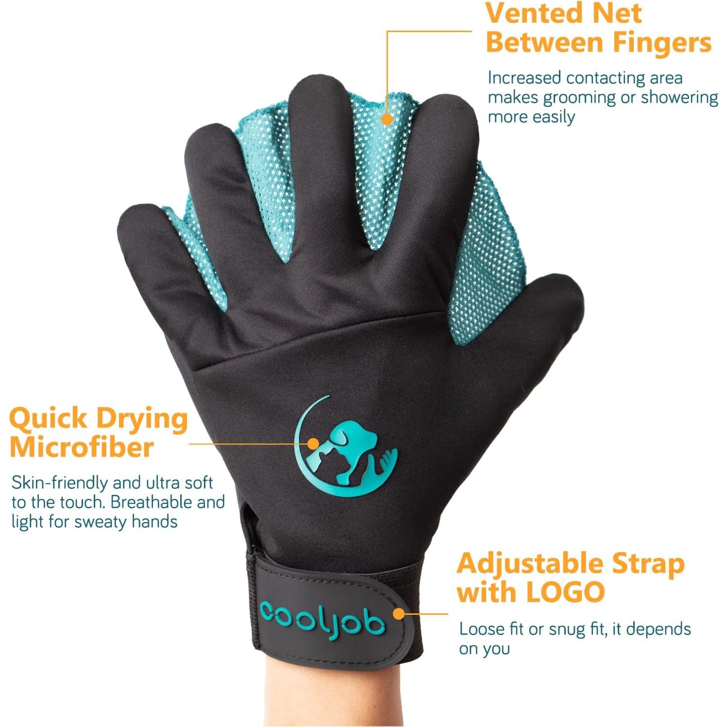 Guantes de Aseo para Mascotas COOLJOB Mediano Azul 384 Puntas