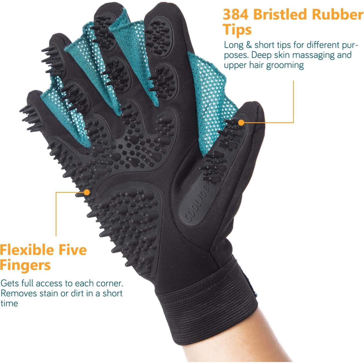 Guantes de Aseo para Mascotas COOLJOB Mediano Azul 384 Puntas