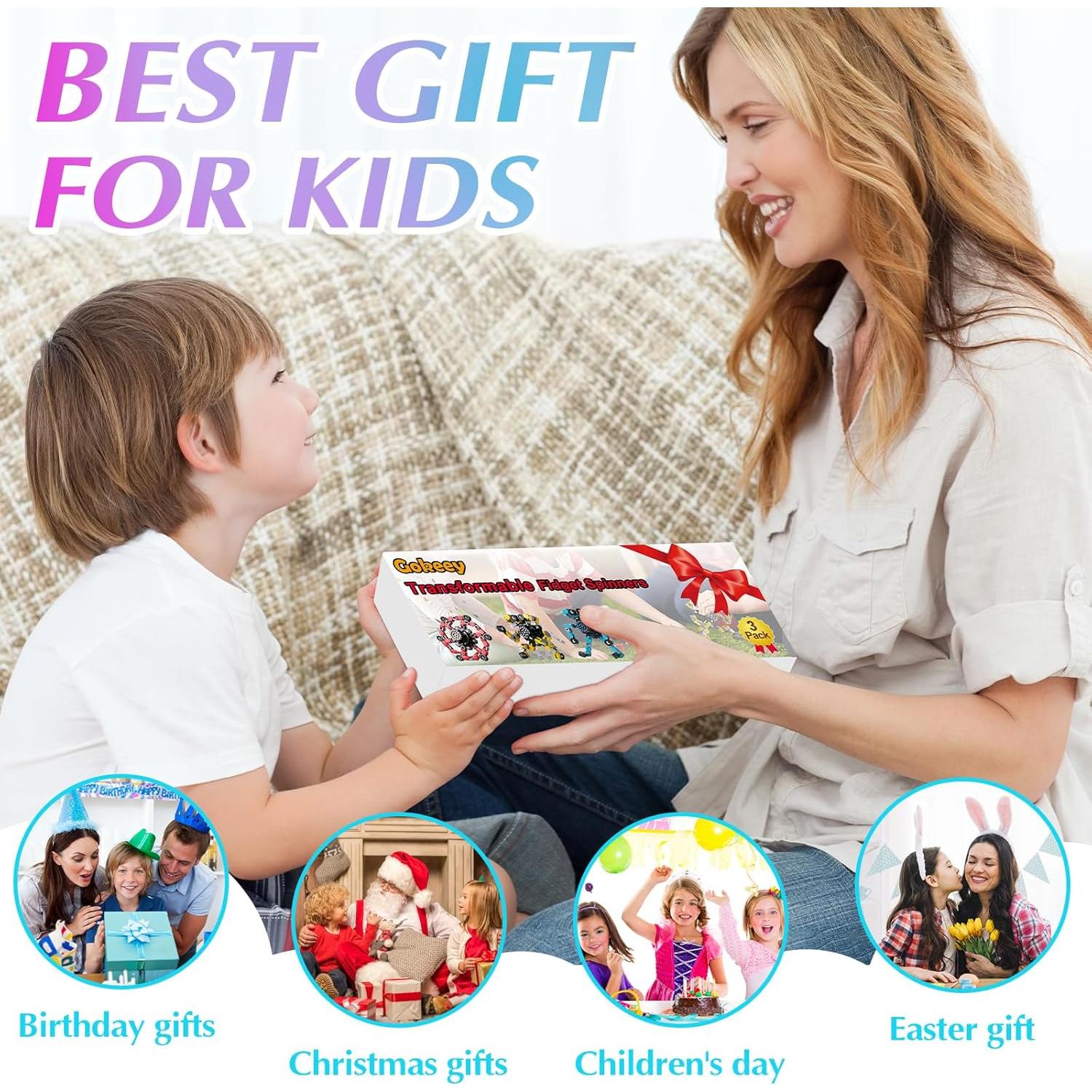 Spinners Antiestrés Transformables Gokeey 4-Pack Juguetes