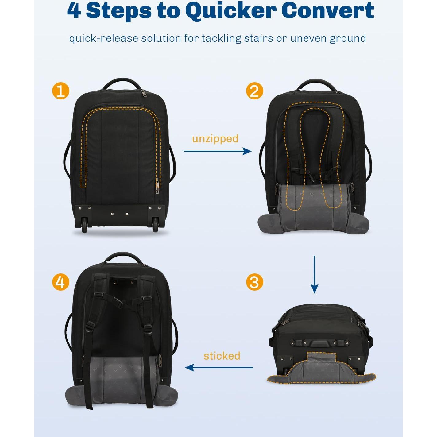 Mochila Rodante Hynes Eagle 2 en 1 63L Aprobada para Vuelo