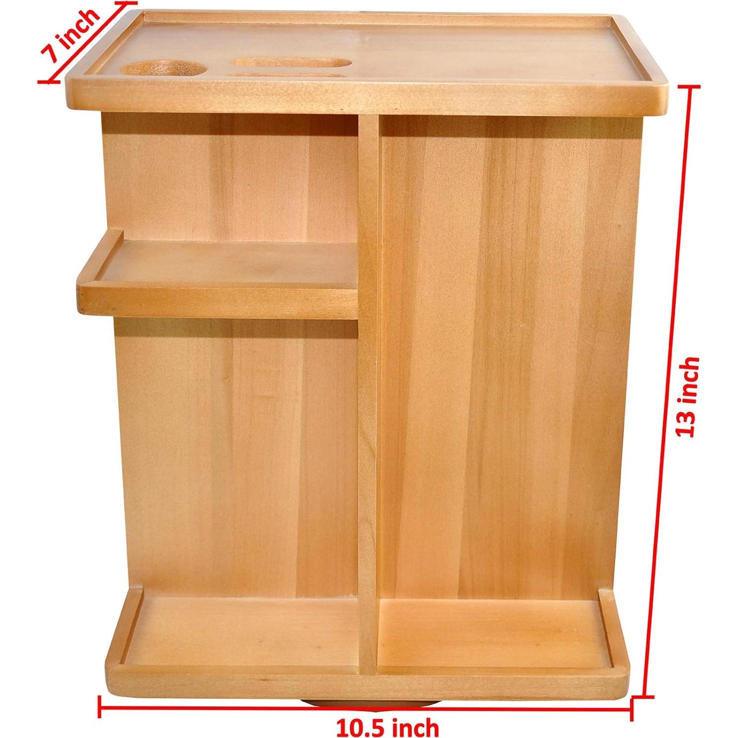 Organizador Cosmético Giratorio Spiretro 360° Madera Acacia