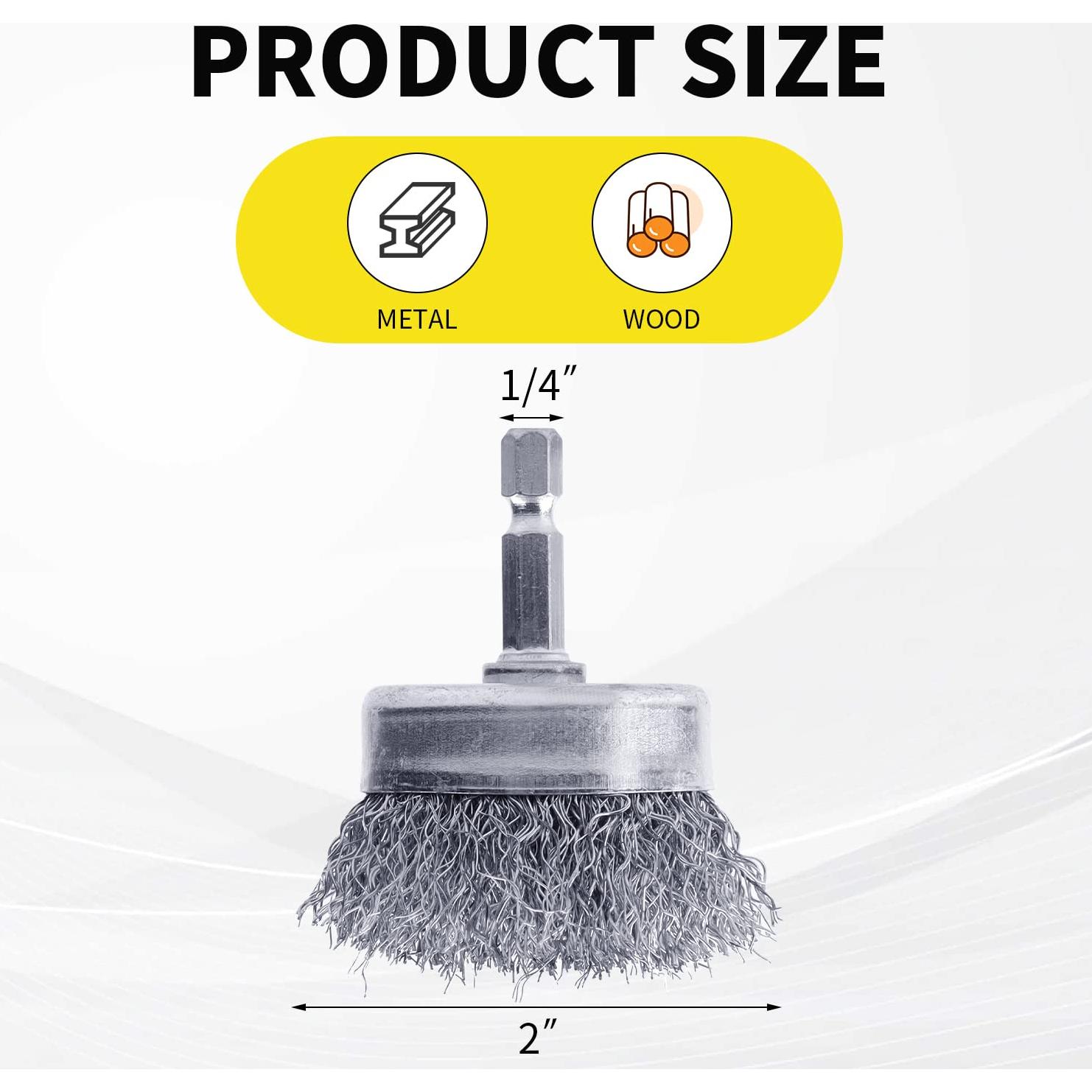 Juego de 2 cepillos de alambre WENORA para taladro 2"