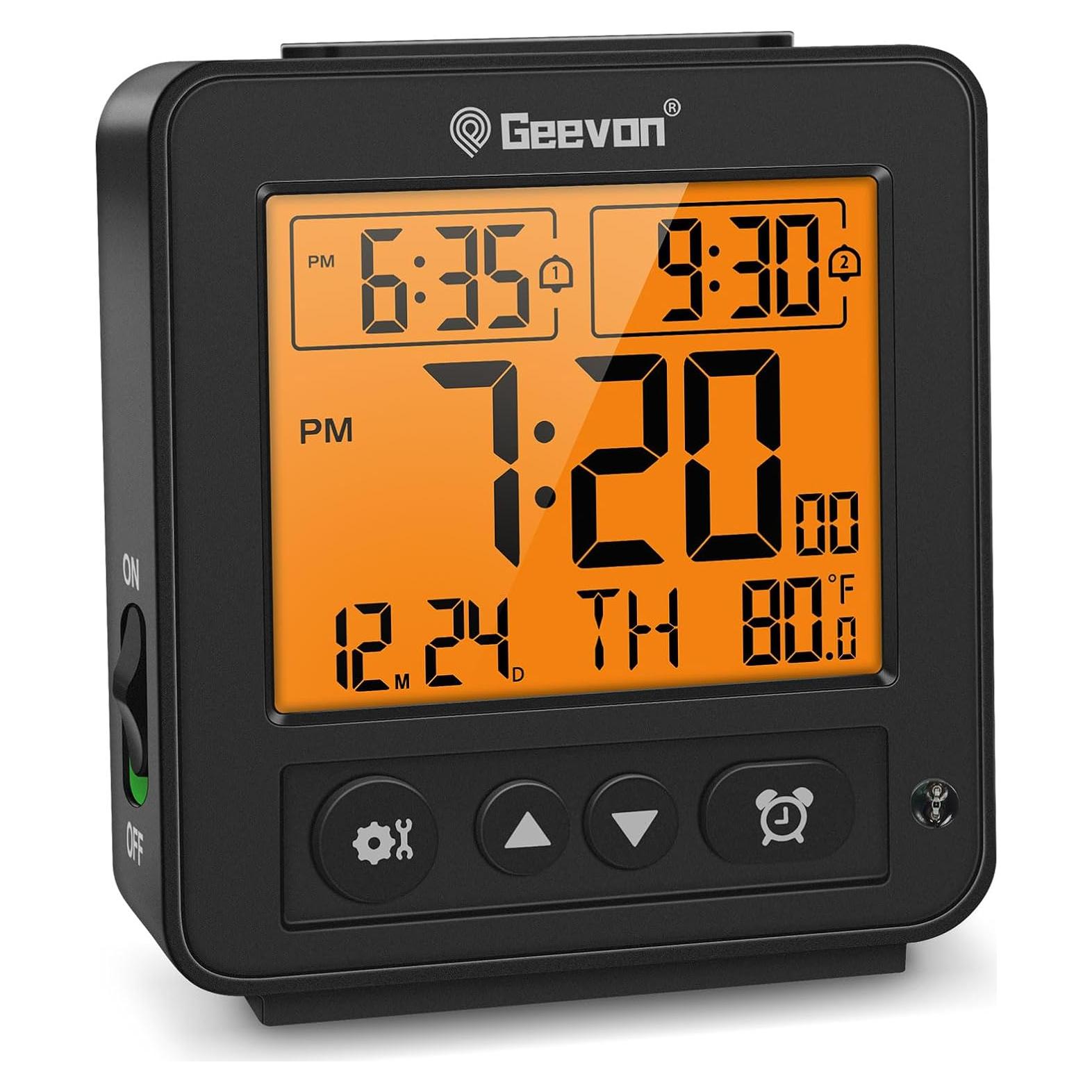 Reloj Despertador Digital Geevon con Luz Nocturna y Doble Alarma