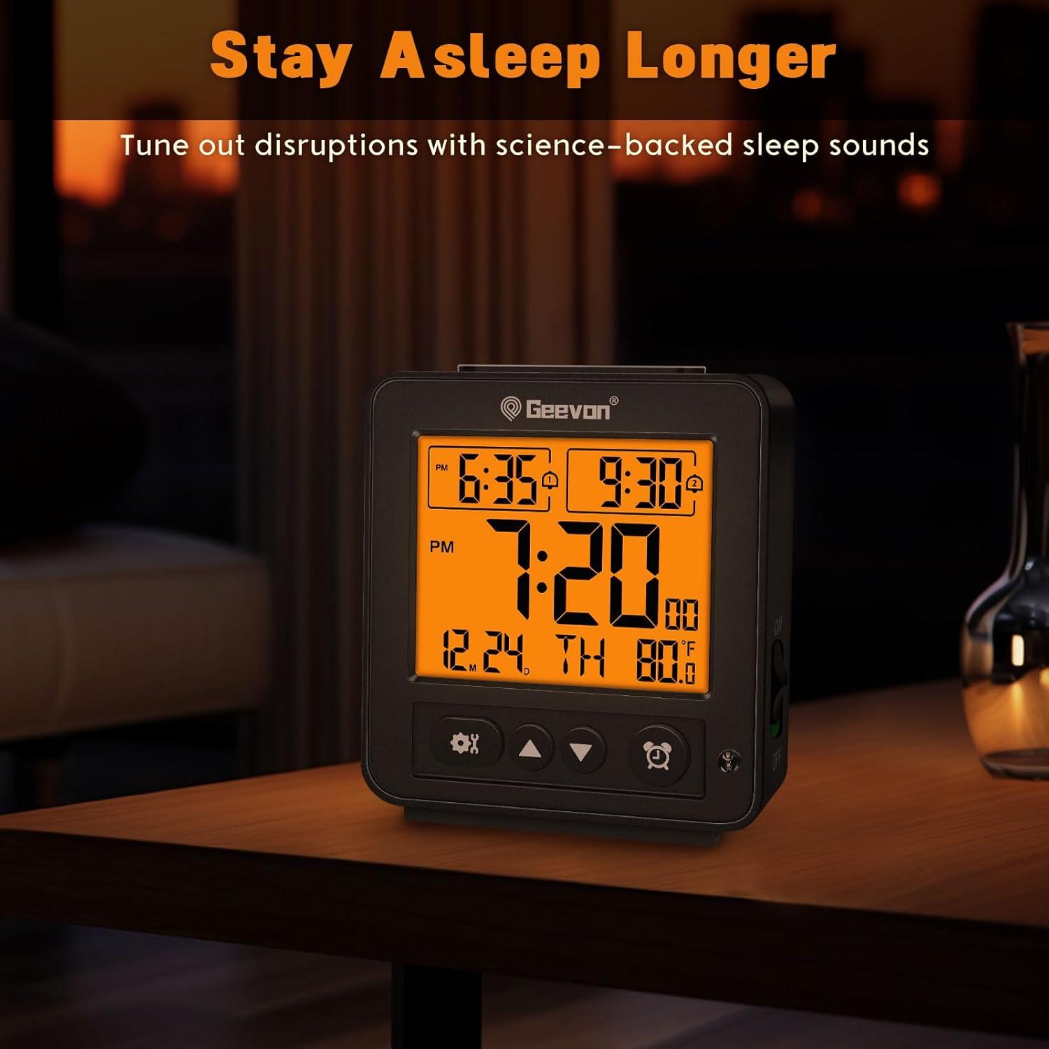Reloj Despertador Digital Geevon con Luz Nocturna y Doble Alarma