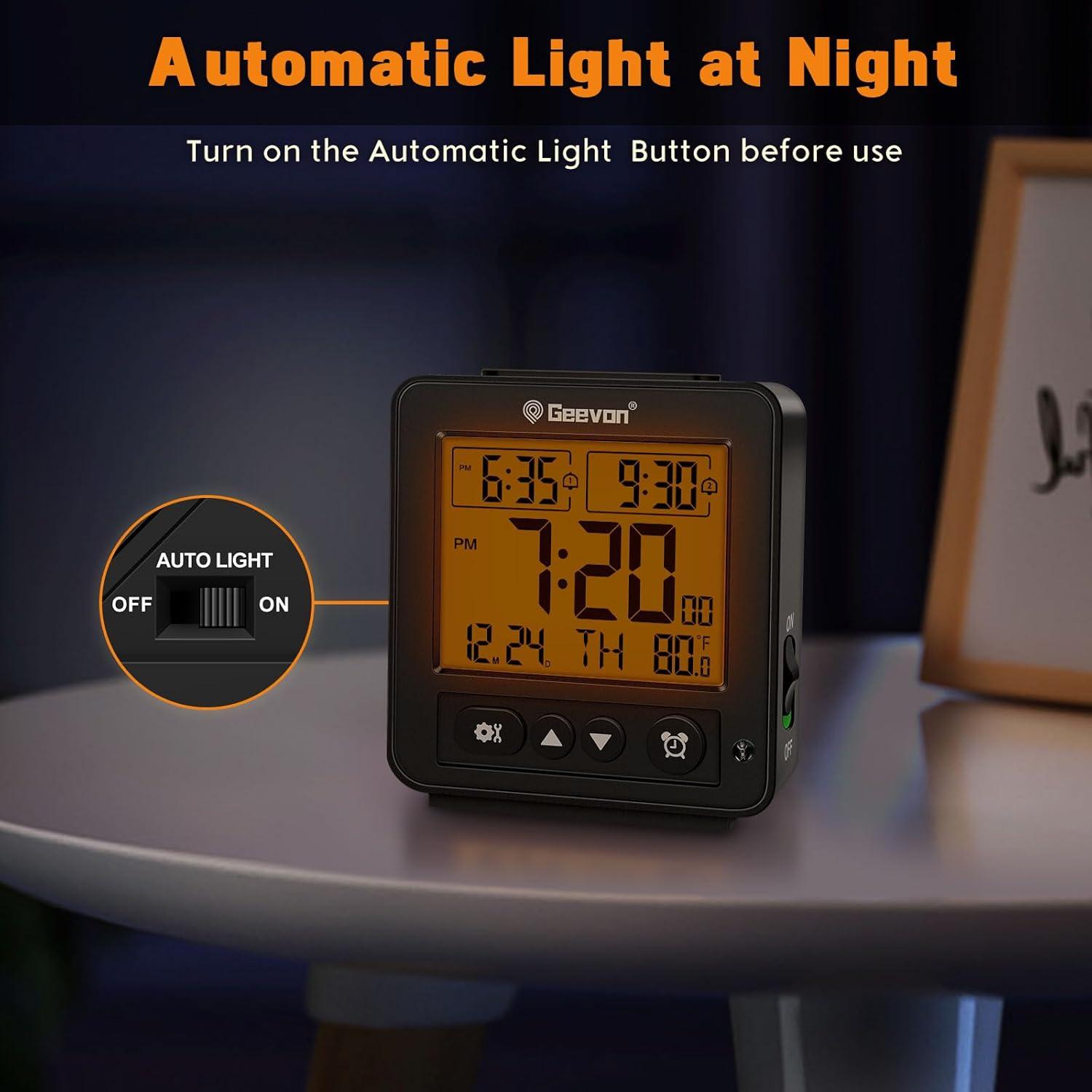Reloj Despertador Digital Geevon con Luz Nocturna y Doble Alarma