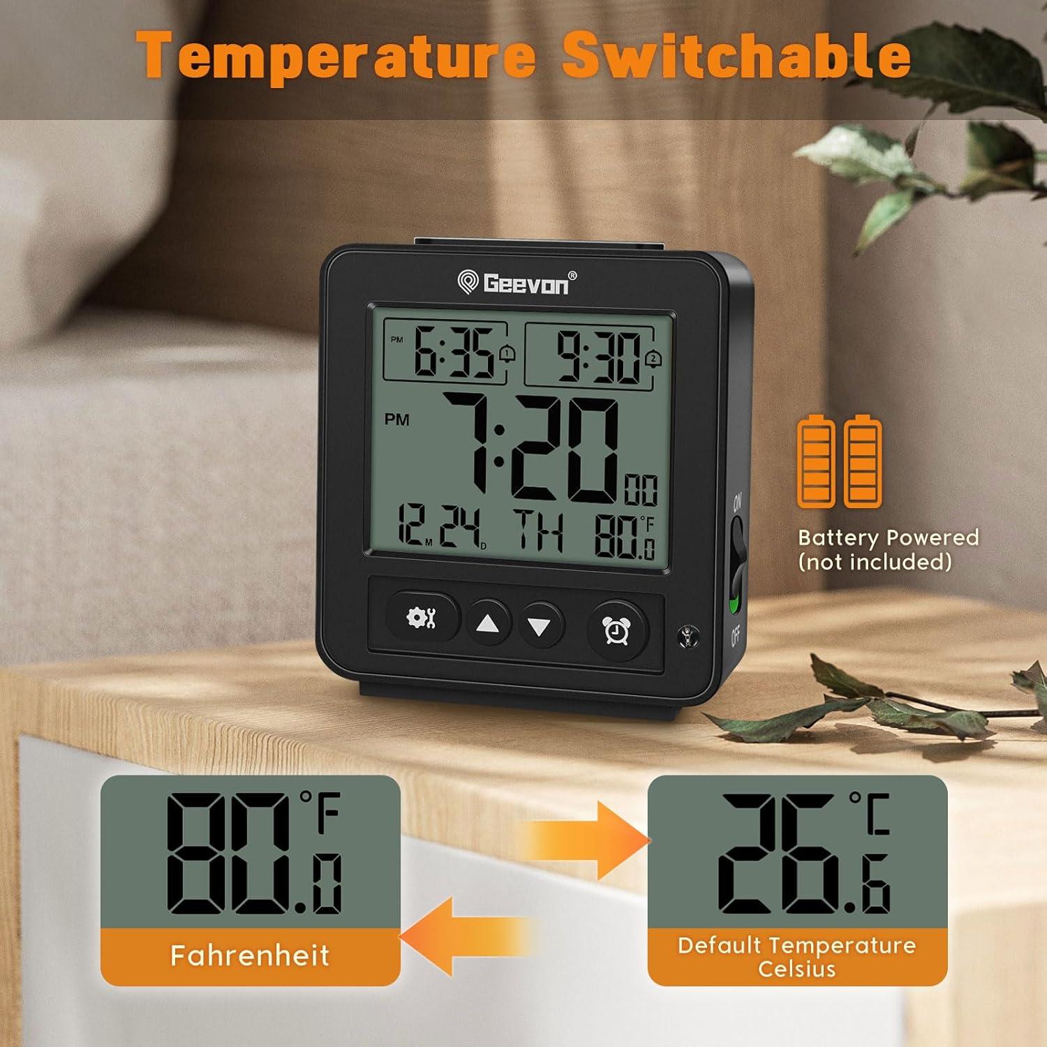 Reloj Despertador Digital Geevon con Luz Nocturna y Doble Alarma