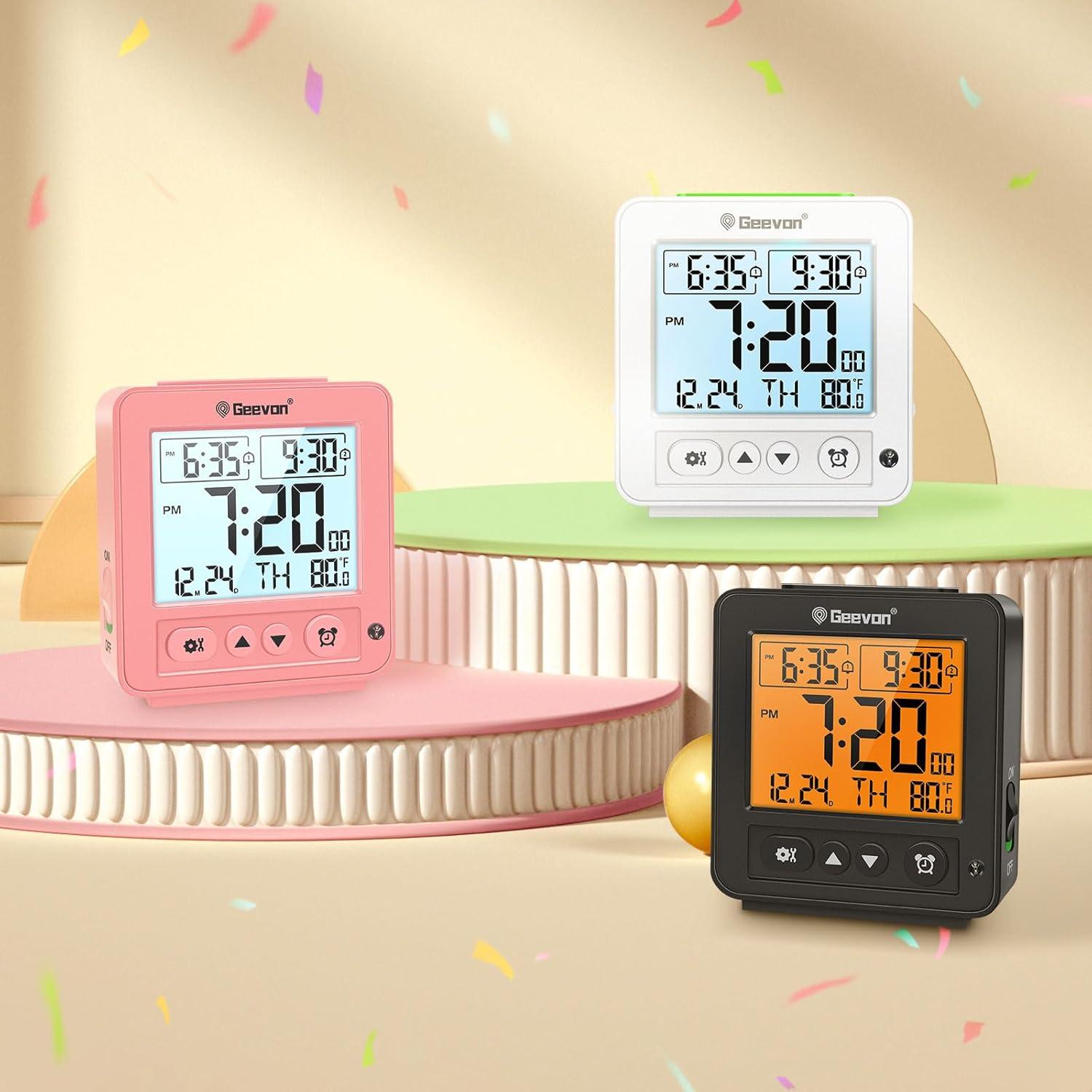 Reloj Despertador Digital Geevon con Luz Nocturna y Doble Alarma