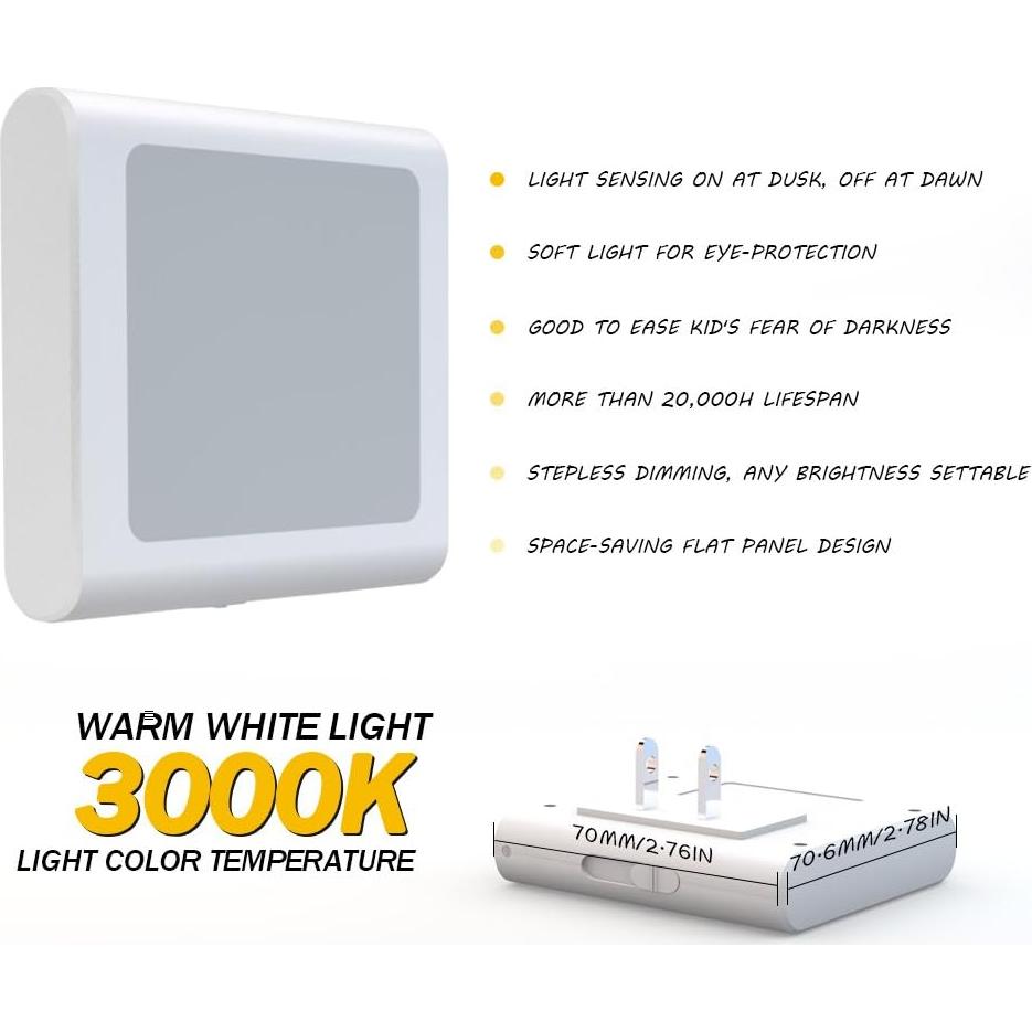 Luz Nocturna LED Enchufable MAZ-TEK con Sensor Automático