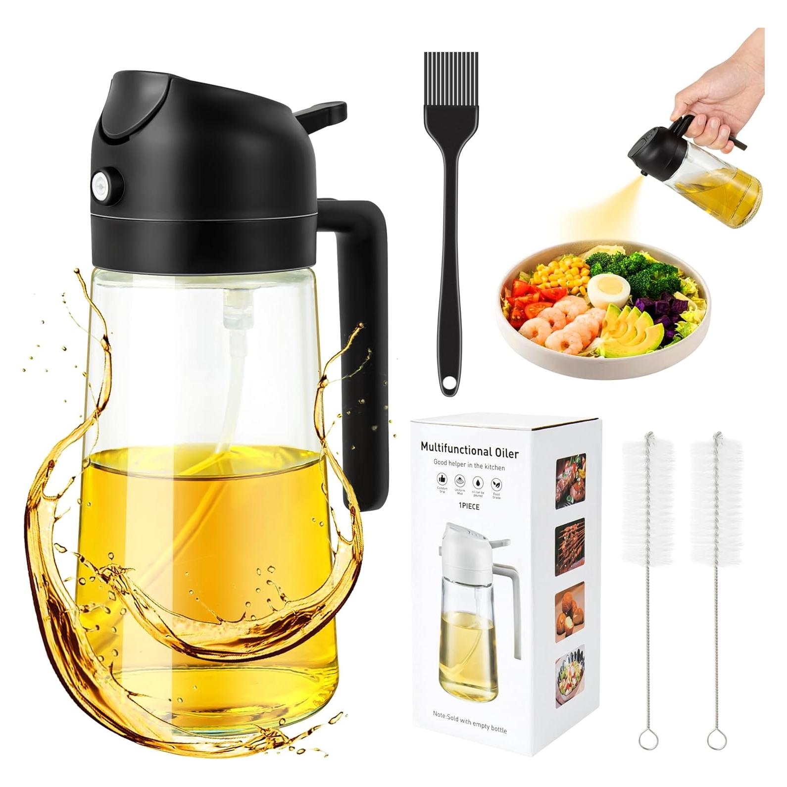 Botella de Spray de Aceite Ponpon 470ml Reutilizable Negra