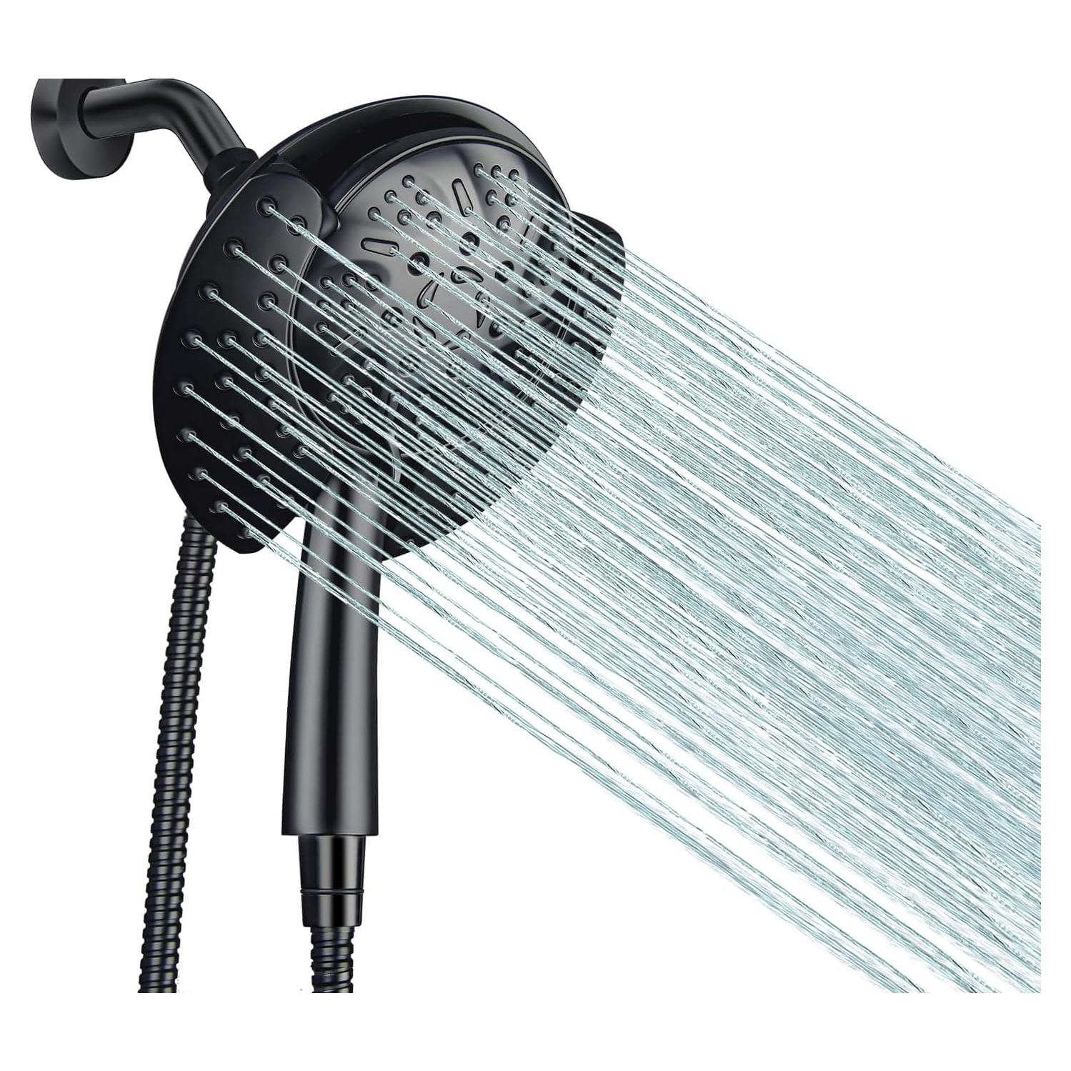 Cabezal de Ducha GRICH 2 en 1 Alta Presión 9 Modos Negro