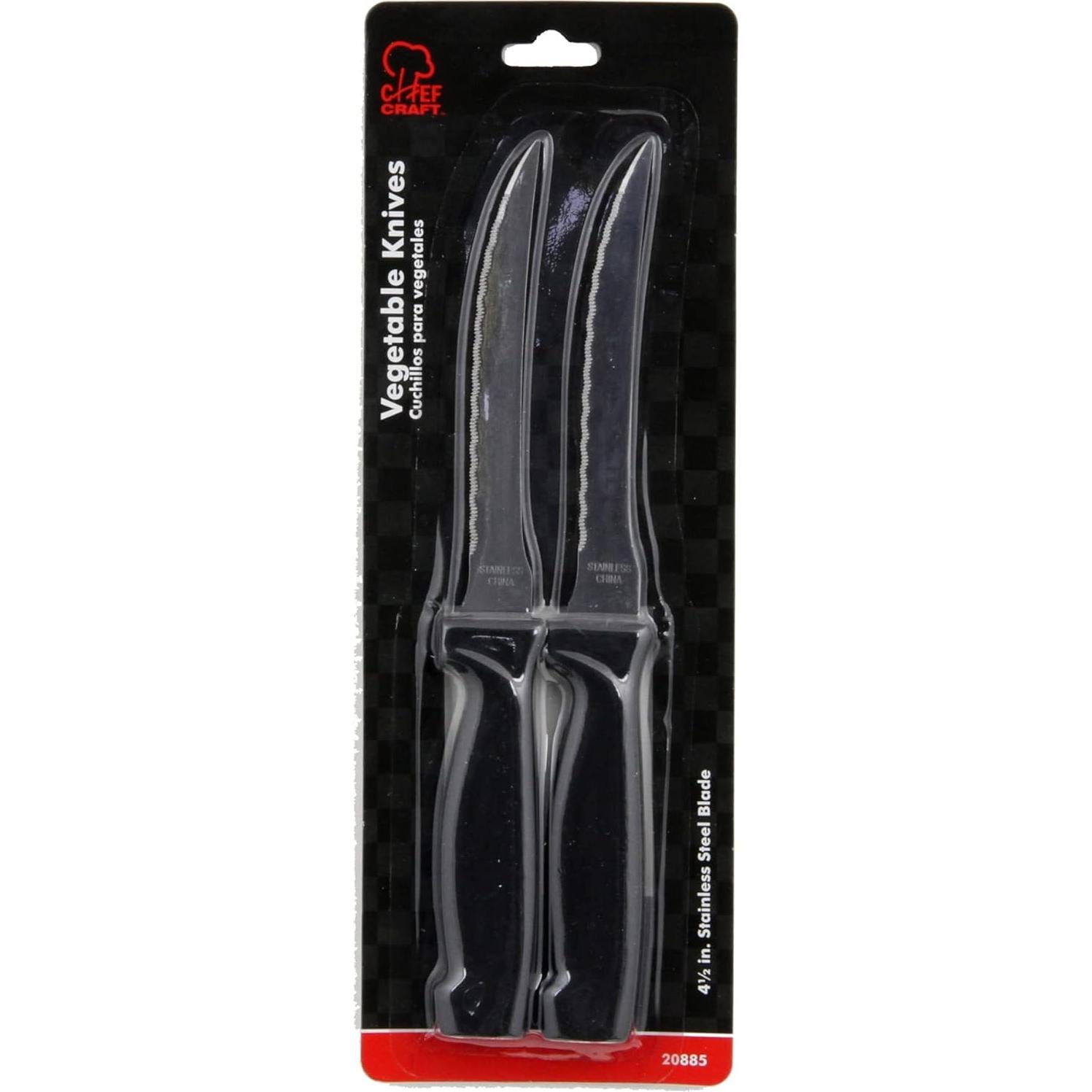 Cuchillos de Verduras Chef Craft, Acero Inoxidable, 11.4 cm, 2 Piezas