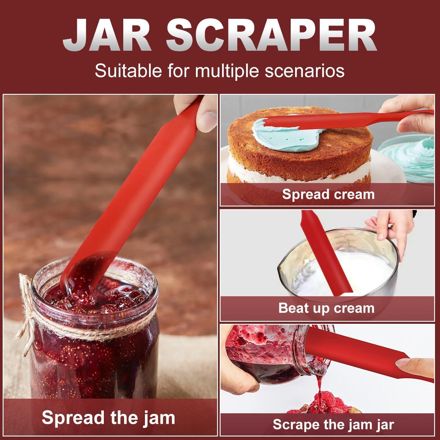 Espátula de Tarro de Silicona Walfos Roja 2pcs - Resistente 232°C