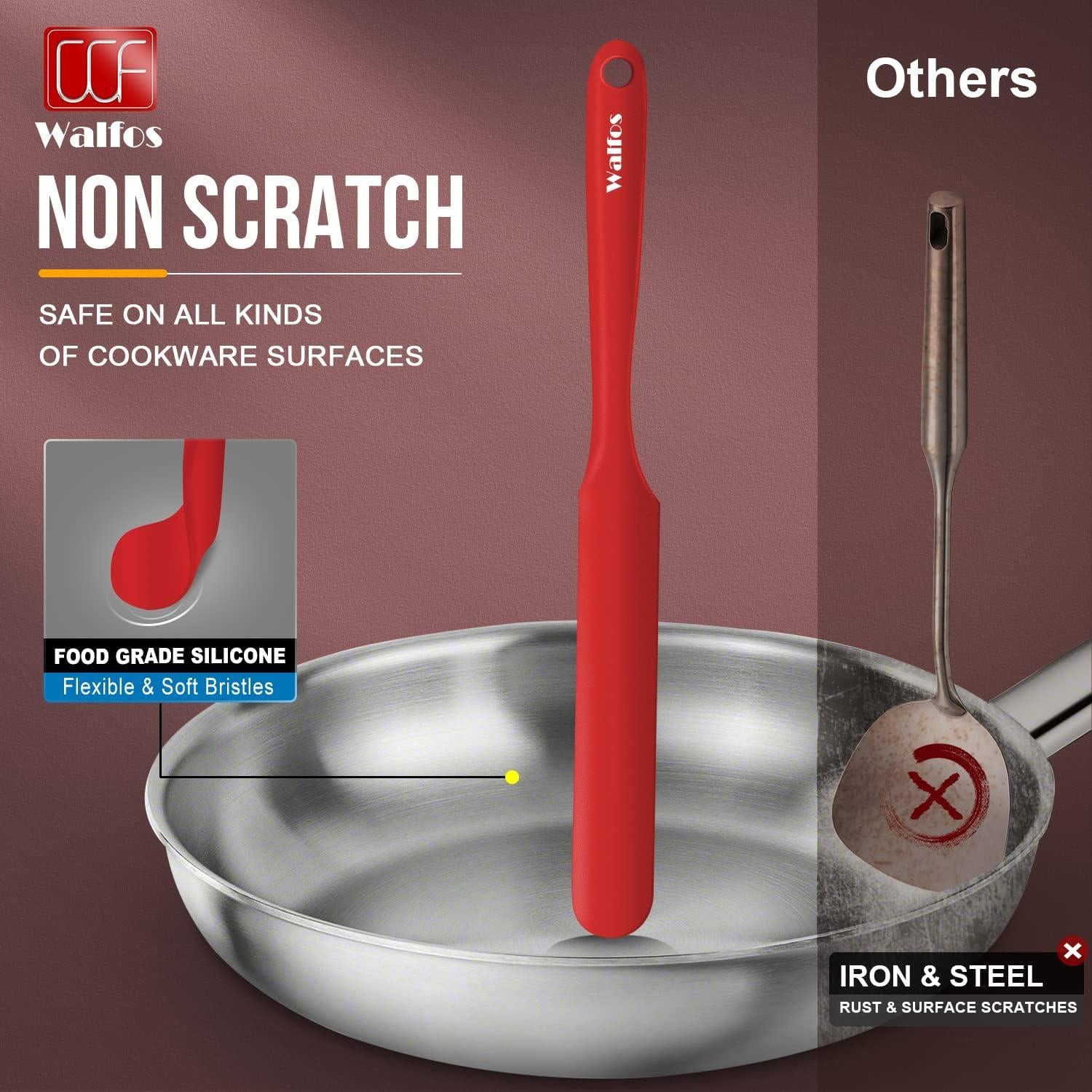 Espátula de Tarro de Silicona Walfos Roja 2pcs - Resistente 232°C