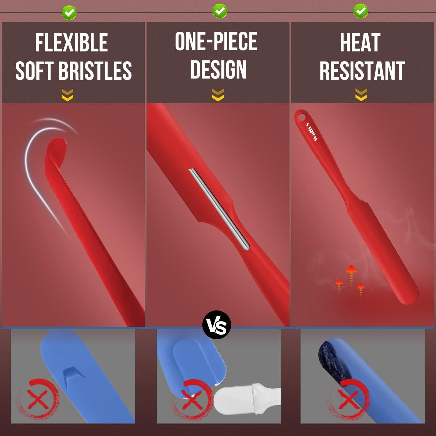 Espátula de Tarro de Silicona Walfos Roja 2pcs - Resistente 232°C