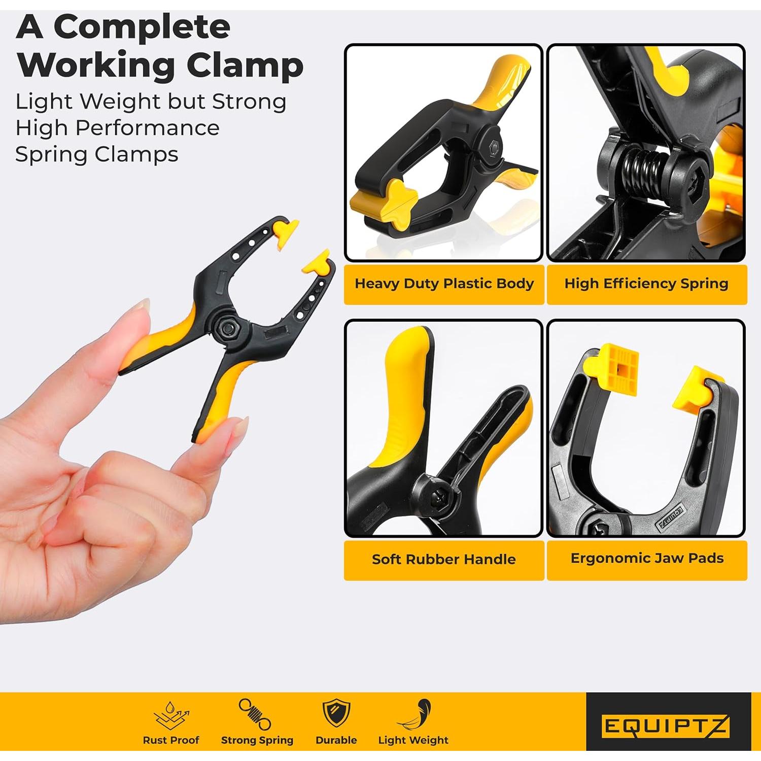 Pinzas de resorte EQUIPTZ 3" (7.62 cm) - Paquete de 20