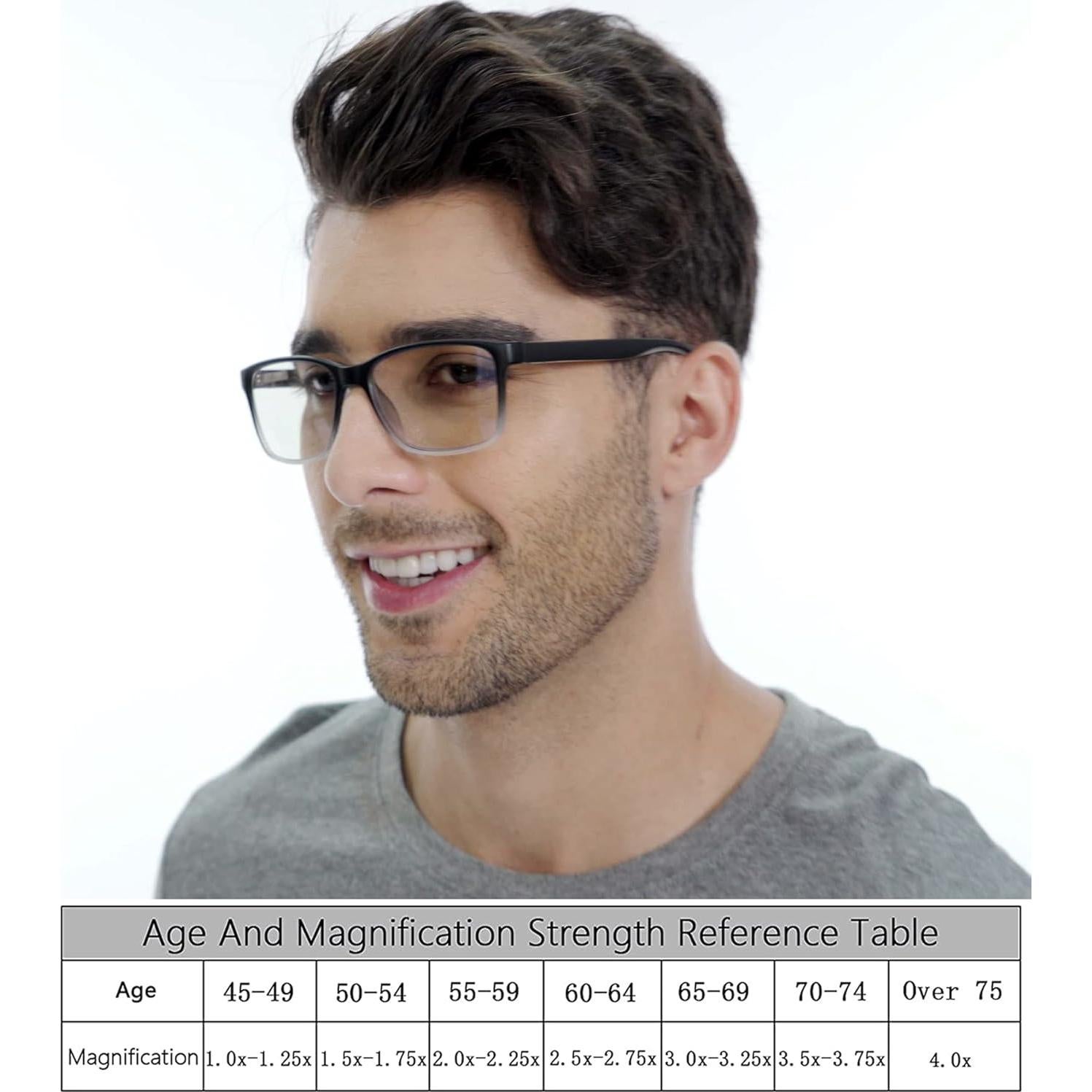 Gafas de lectura Qingshun 4 Pack +2.0 filtro luz azul