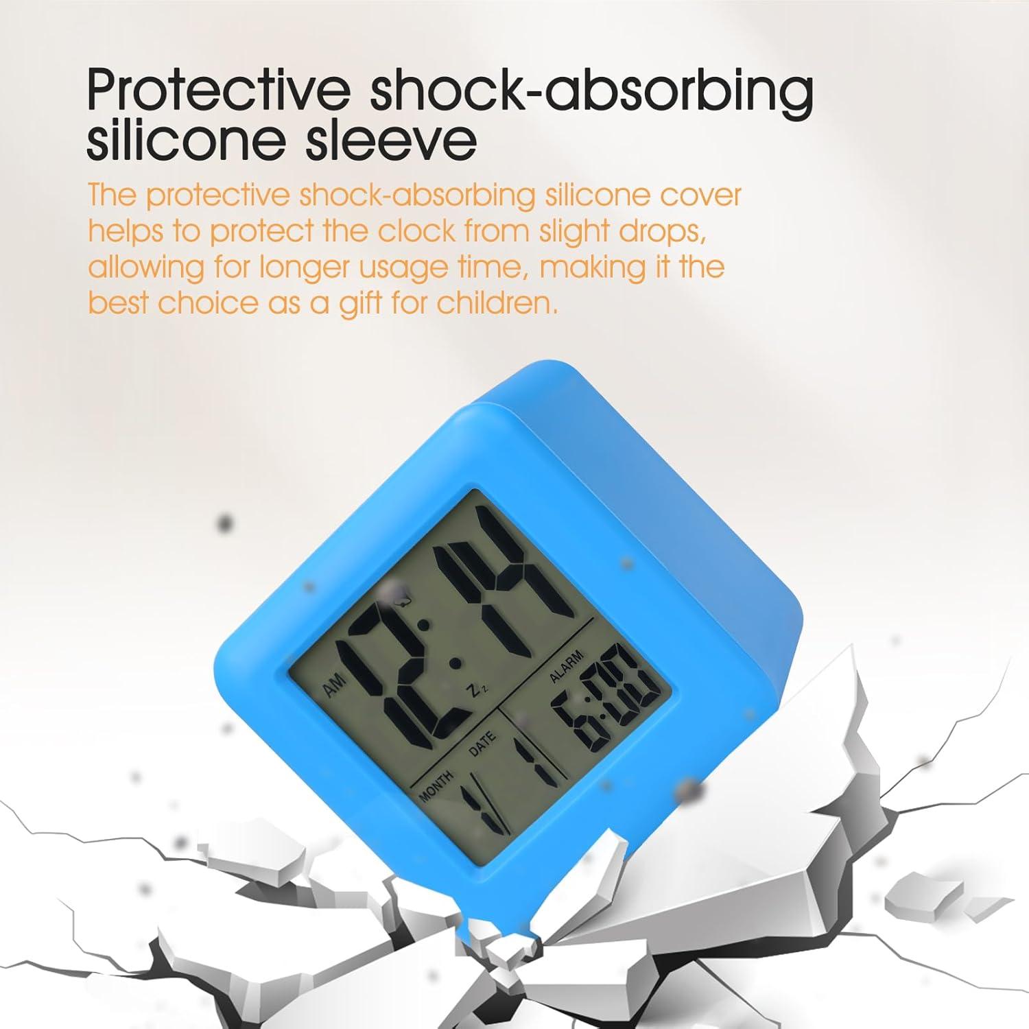 Reloj Despertador Digital MOOFAN Azul con Luz Nocturna