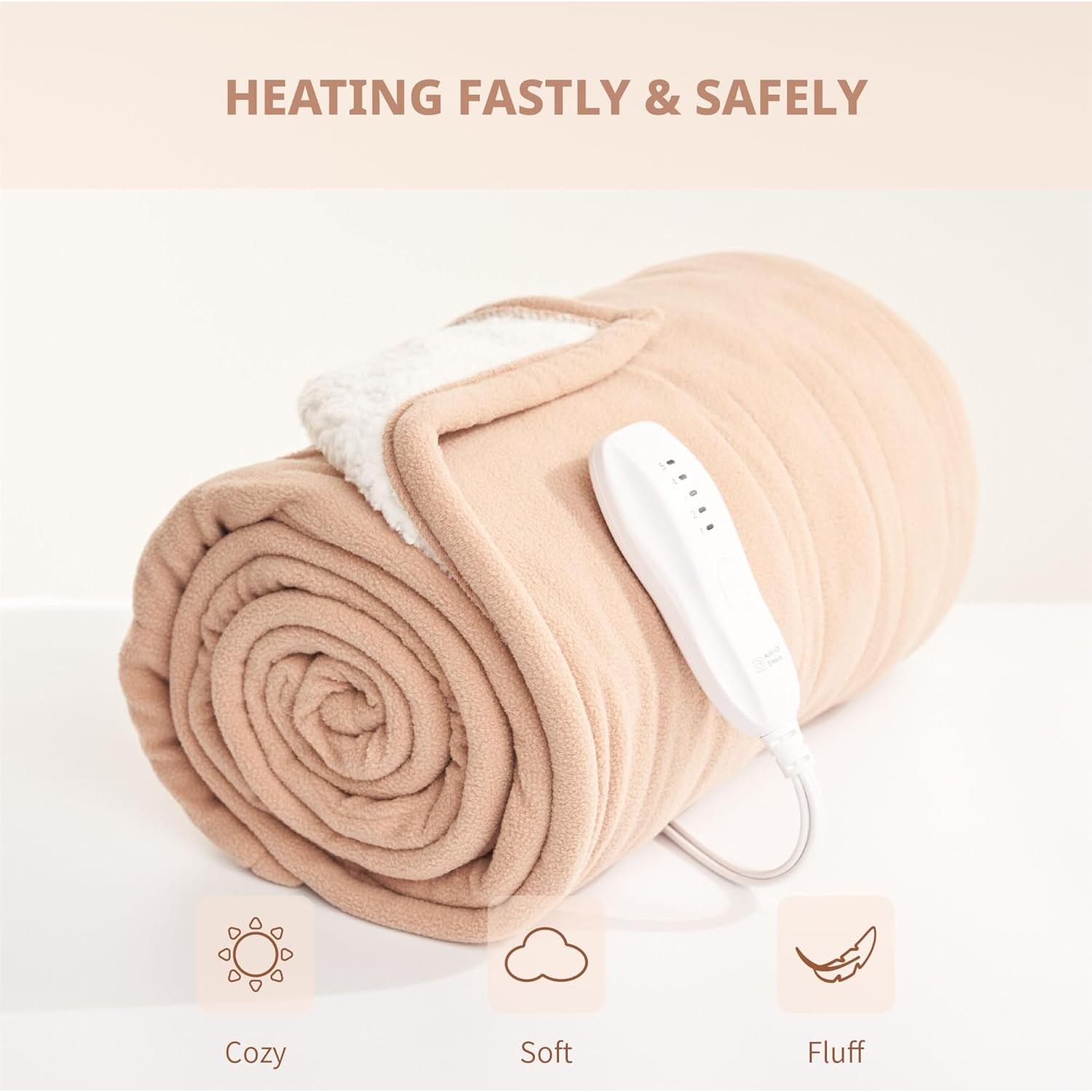 Manta Eléctrica Aheadpret 50x60 cm Suave 5 Niveles Calor