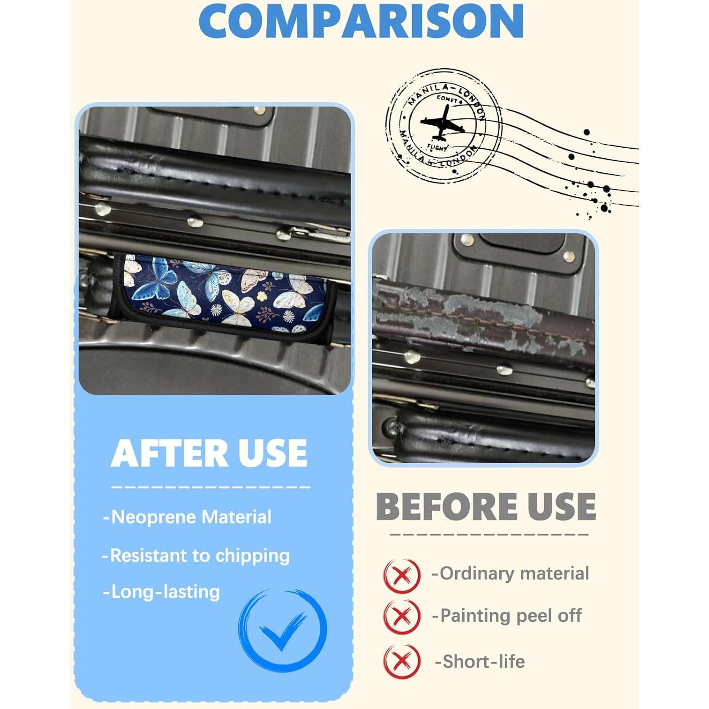 Funda de Mango de Equipaje Slohif Mariposa 3 Pcs Neopreno