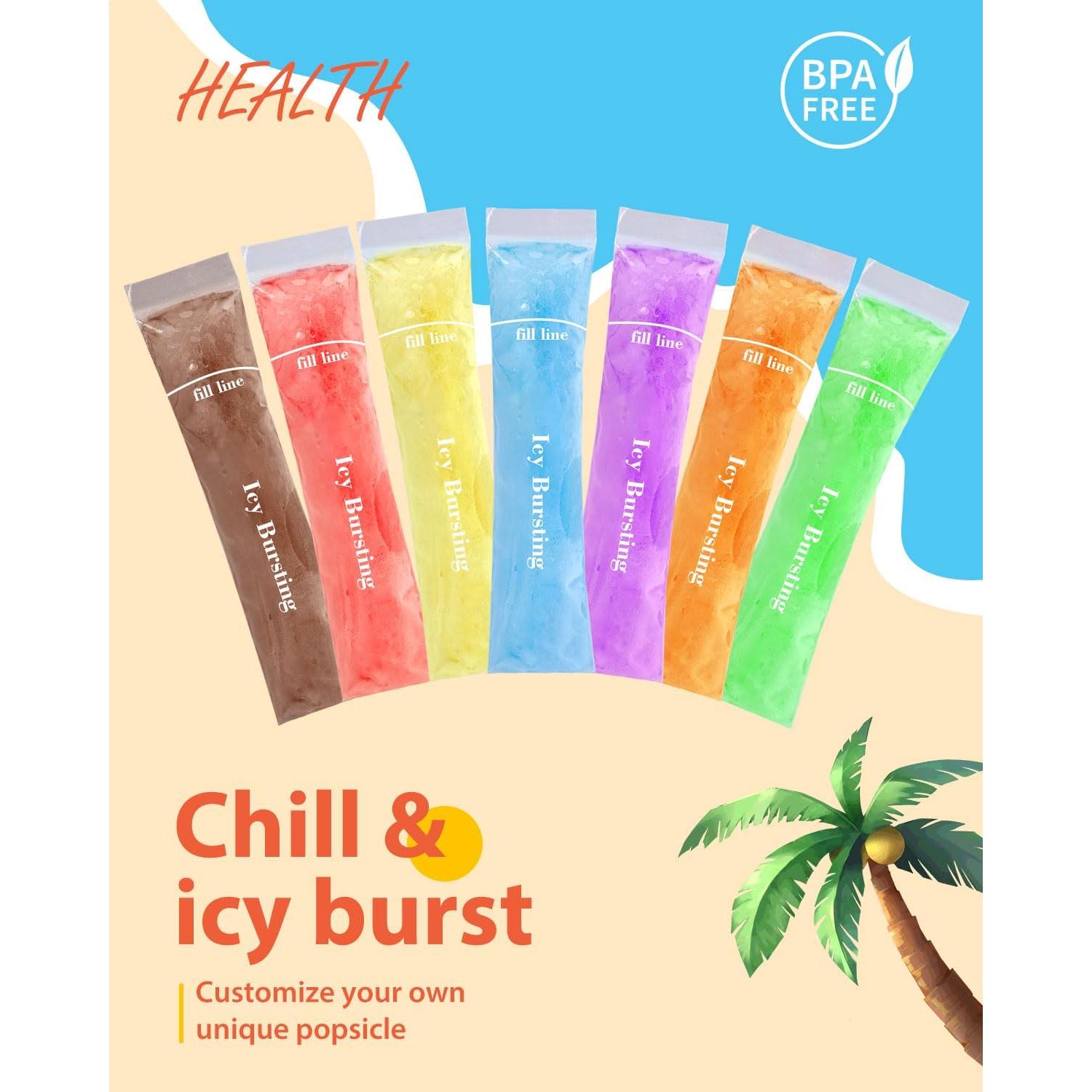 150 Bolsas Desechables para Paletas de Hielo Grvntot 20.32x5.08 cm