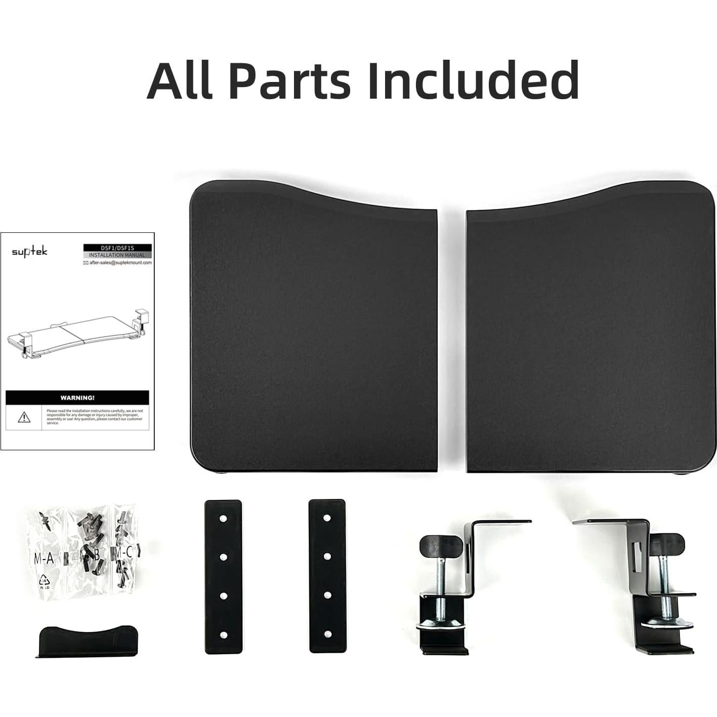 Bandeja para Teclado Suptek 50.8 cm Negra con Montaje en C