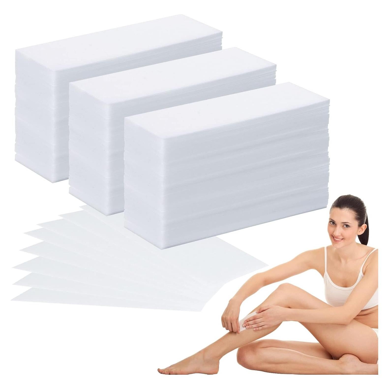 Tiras de Cera para Depilación Facial SEPGLITTER 300 Piezas 10x4 cm