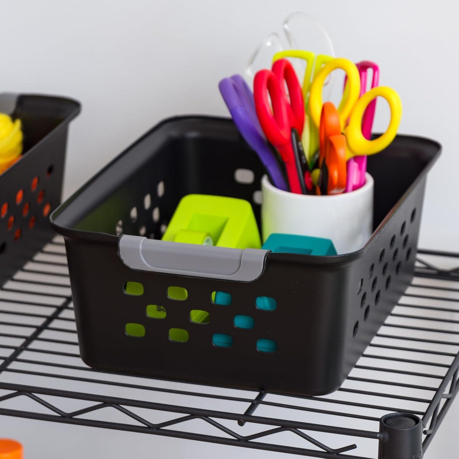 Cesta de Almacenamiento Plástico IRIS USA 12 Unidades Negra