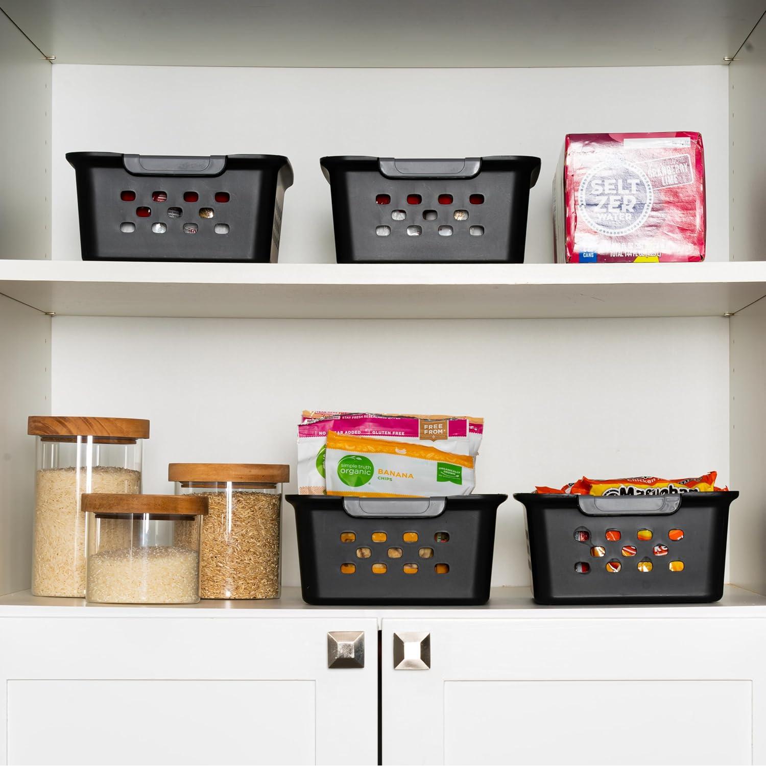 Cesta de Almacenamiento Plástico IRIS USA 12 Unidades Negra