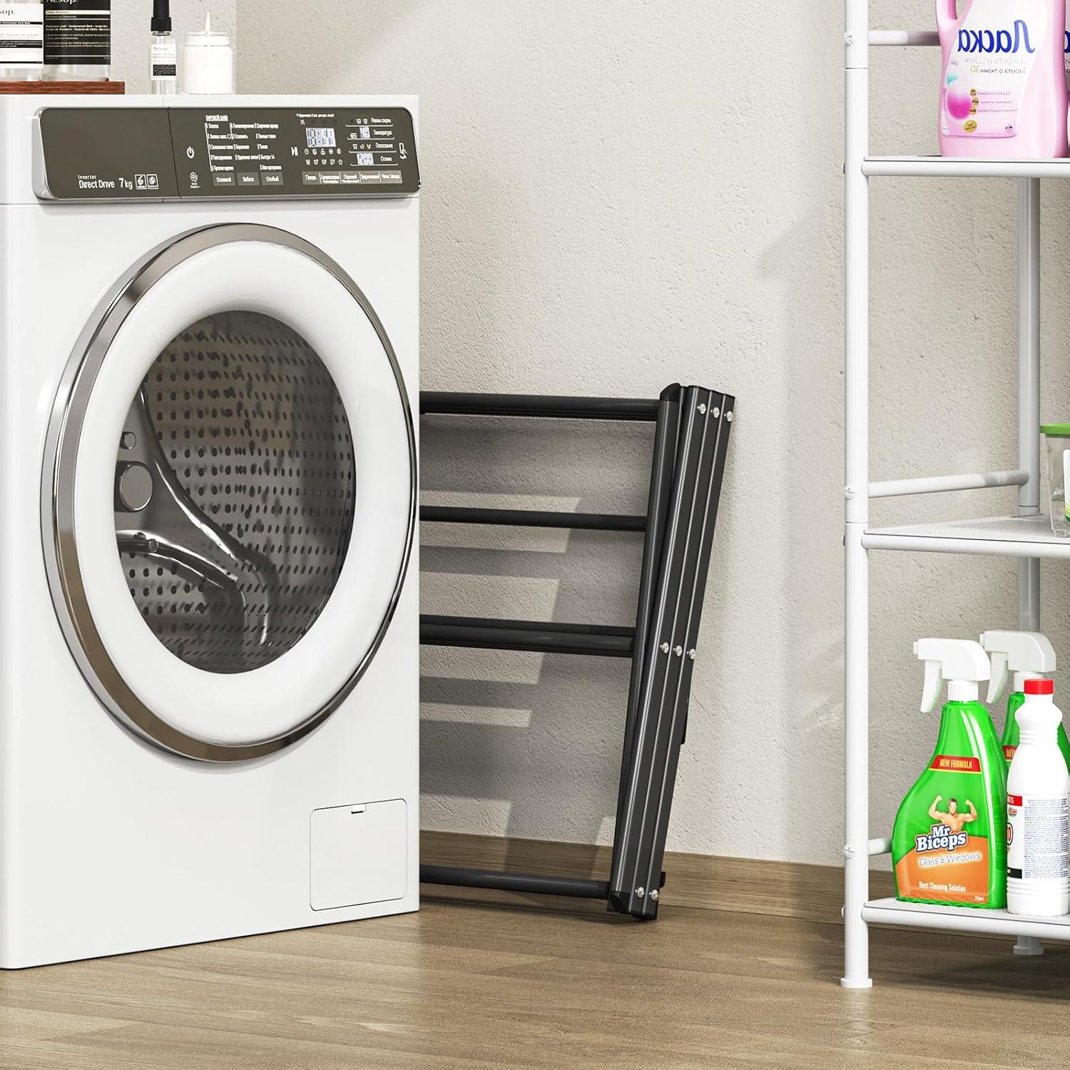 Estante para Secar Ropa APEXCHASER Expandible 3 Niveles Metal Negro