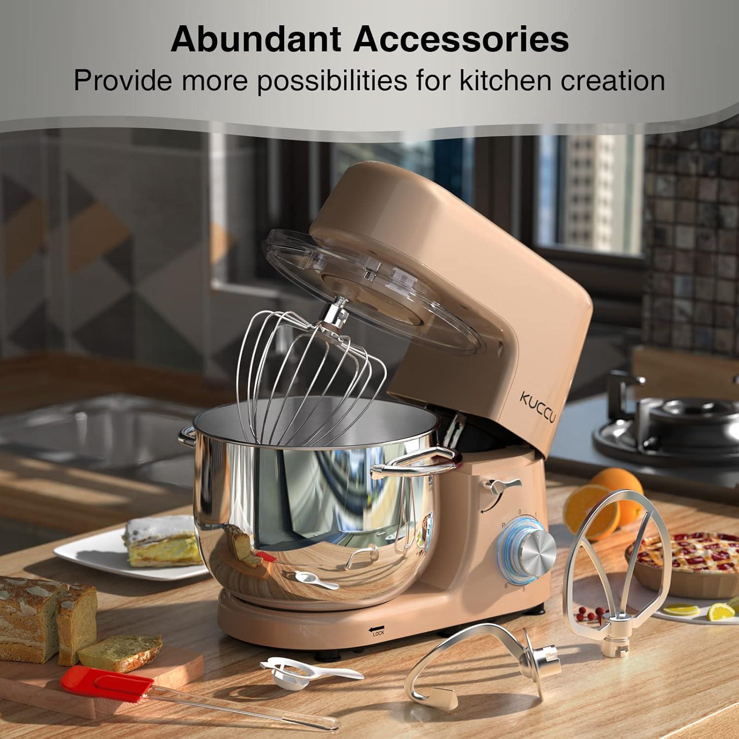 Batidora de pie KUCCU 8.5L 660W 6 velocidades Oro