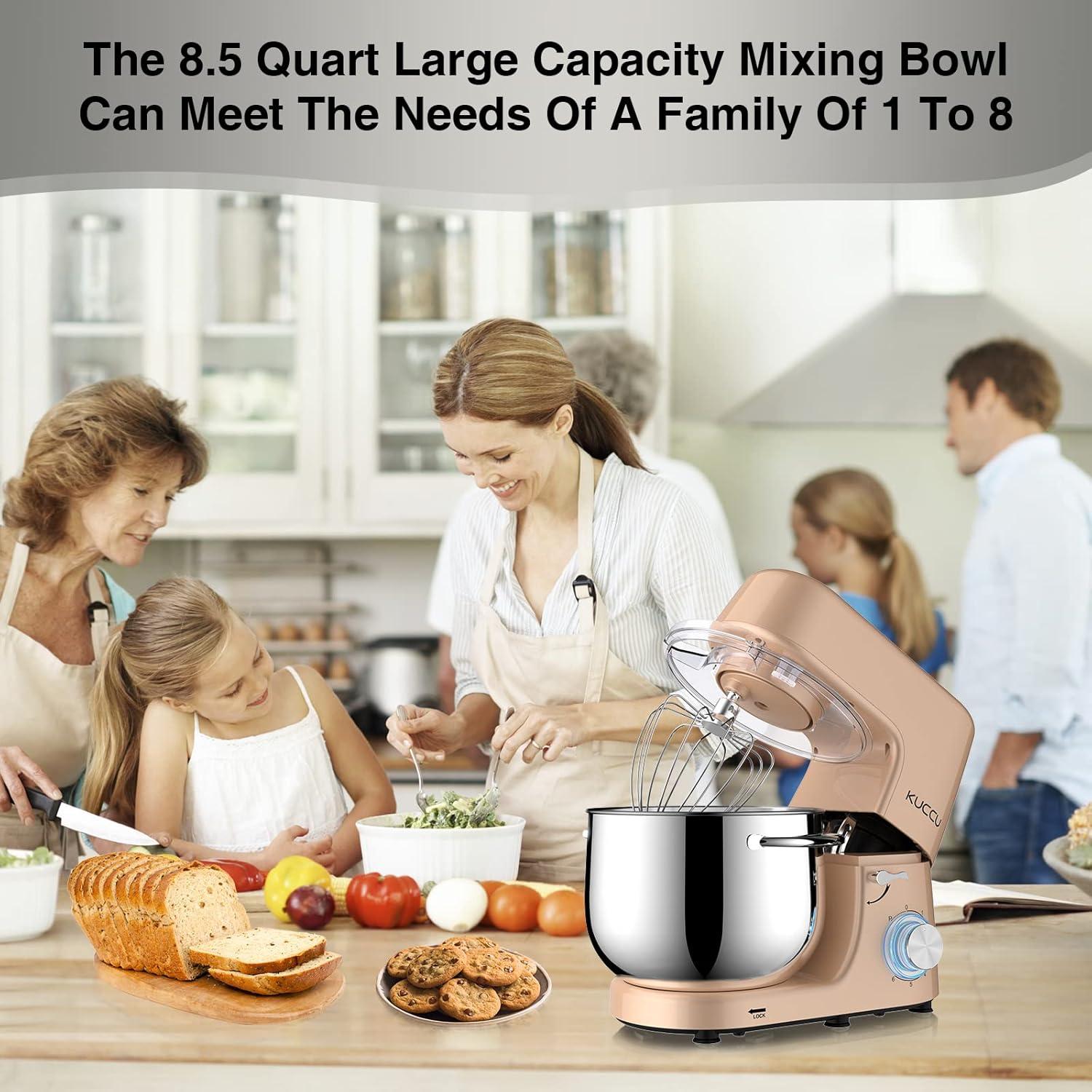 Batidora de pie KUCCU 8.5L 660W 6 velocidades Oro