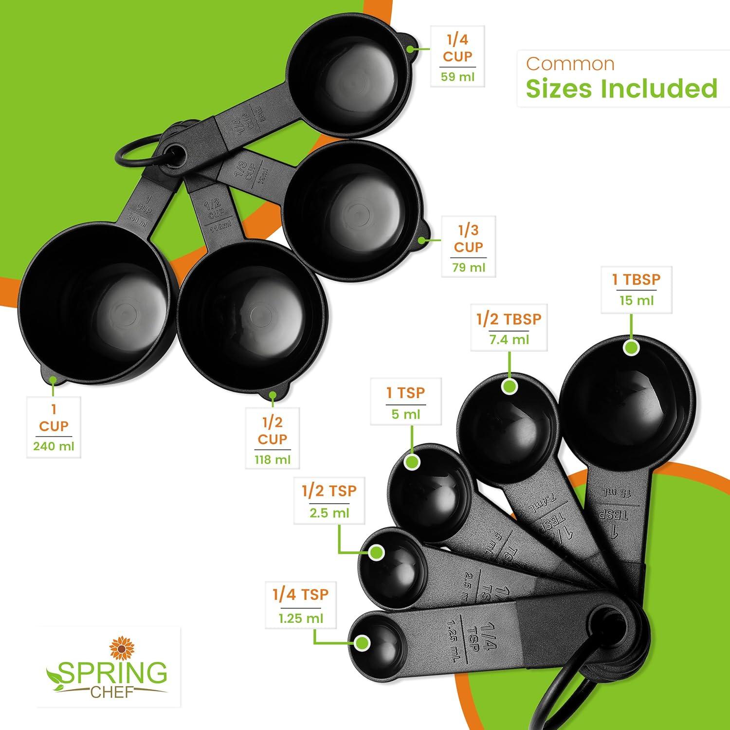 Juego de Tazas y Cucharas Medidoras Spring Chef 9 Piezas