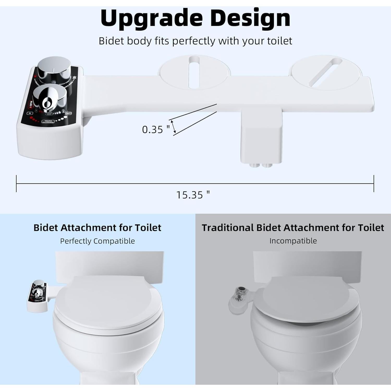 Accesorio de Bidet Hibbent Doble Boquilla Agua Fría y Caliente