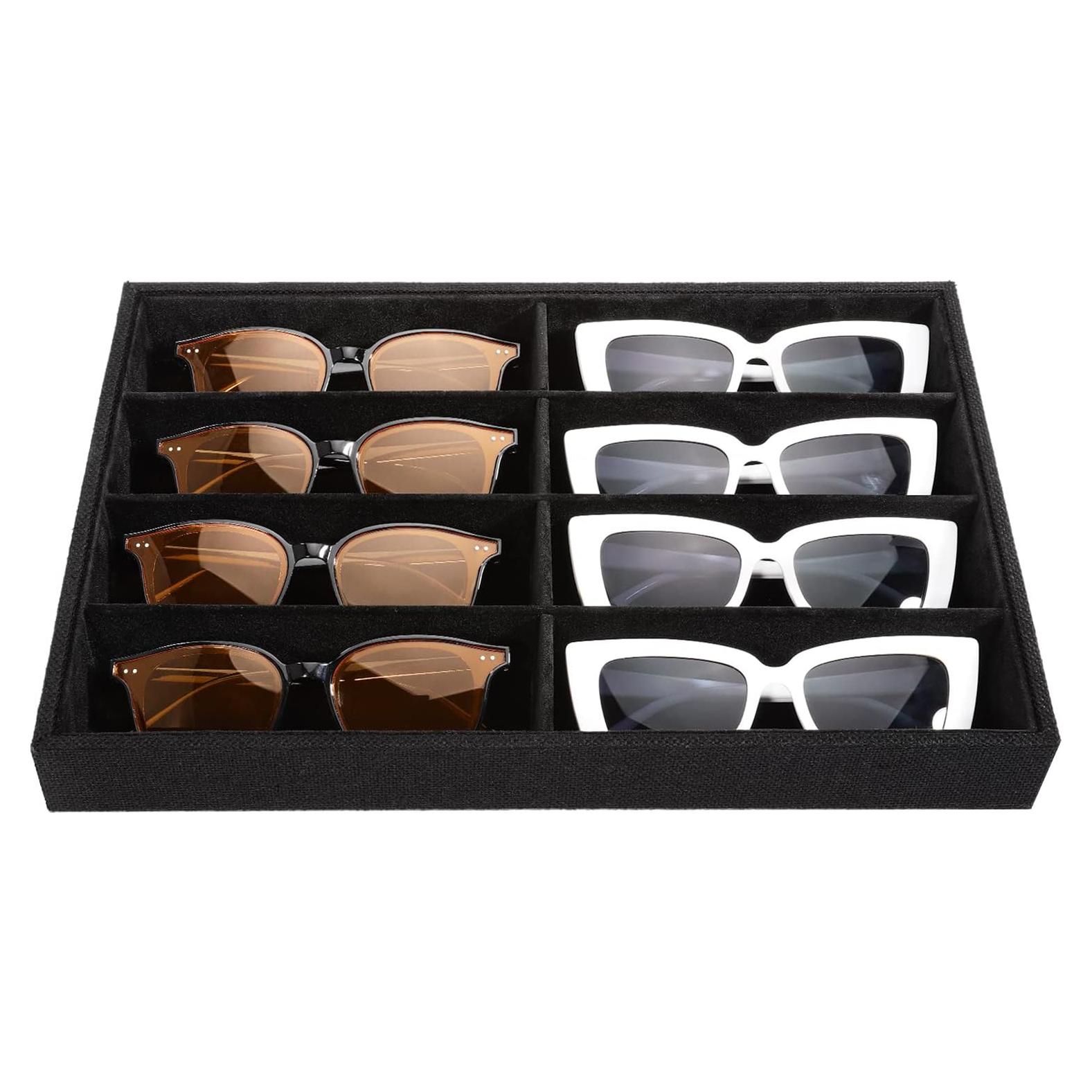 Organizador de Gafas y Joyería Emibele 8 Compartimentos Terciopelo