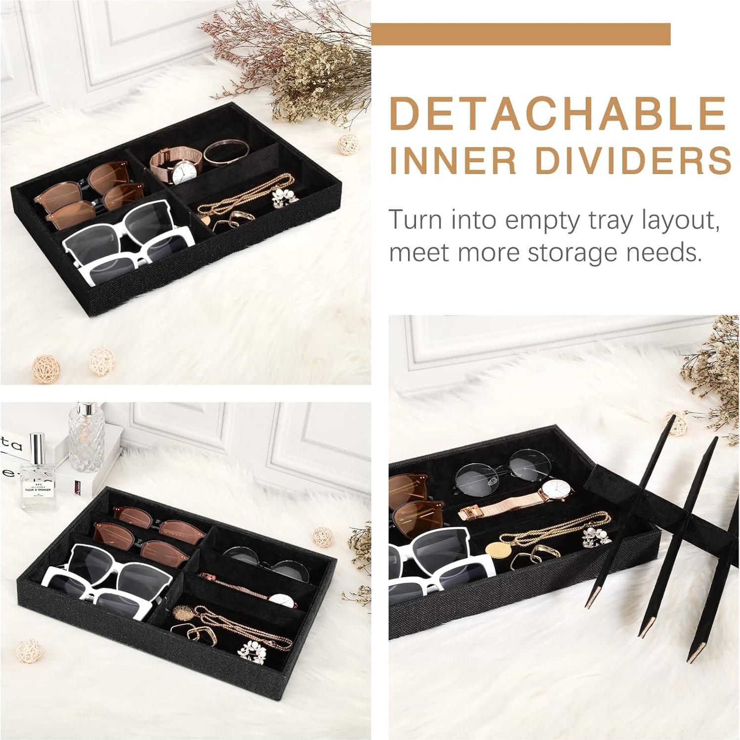 Organizador de Gafas y Joyería Emibele 8 Compartimentos Terciopelo