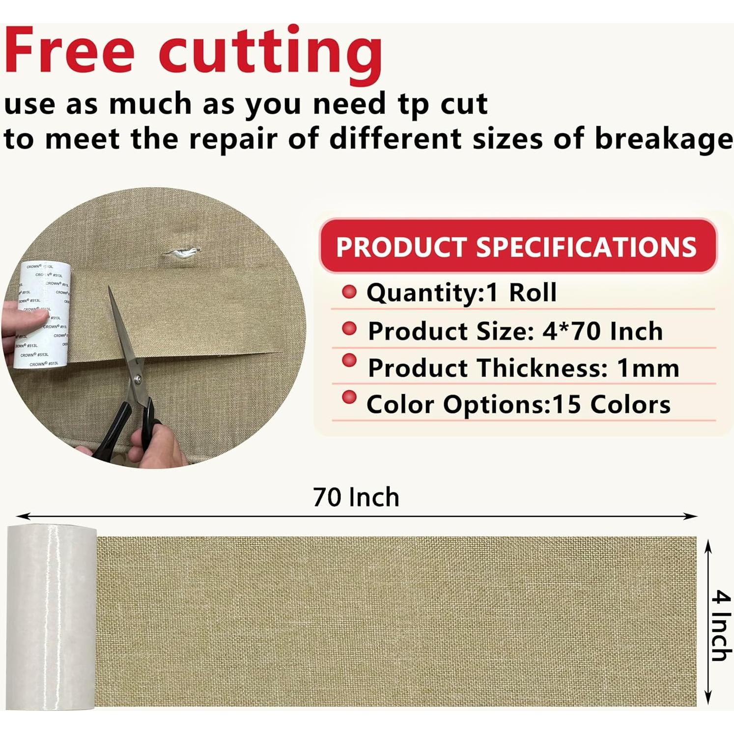 Cinta de Reparación de Lino Gheeidau 10.16x177.8 cm Beige