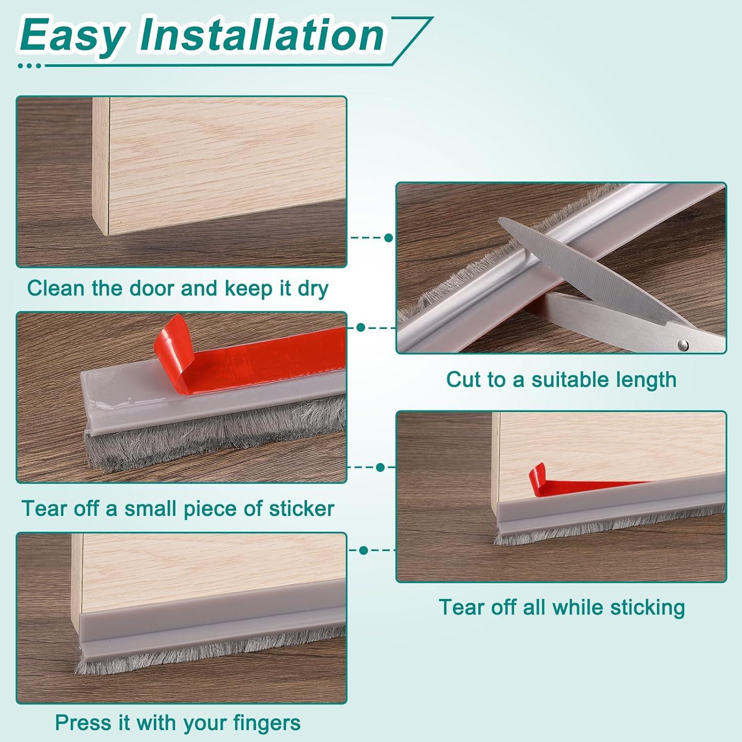 Barrera de Puerta uxcell 100 cm x 5 cm con Cepillo Sellador