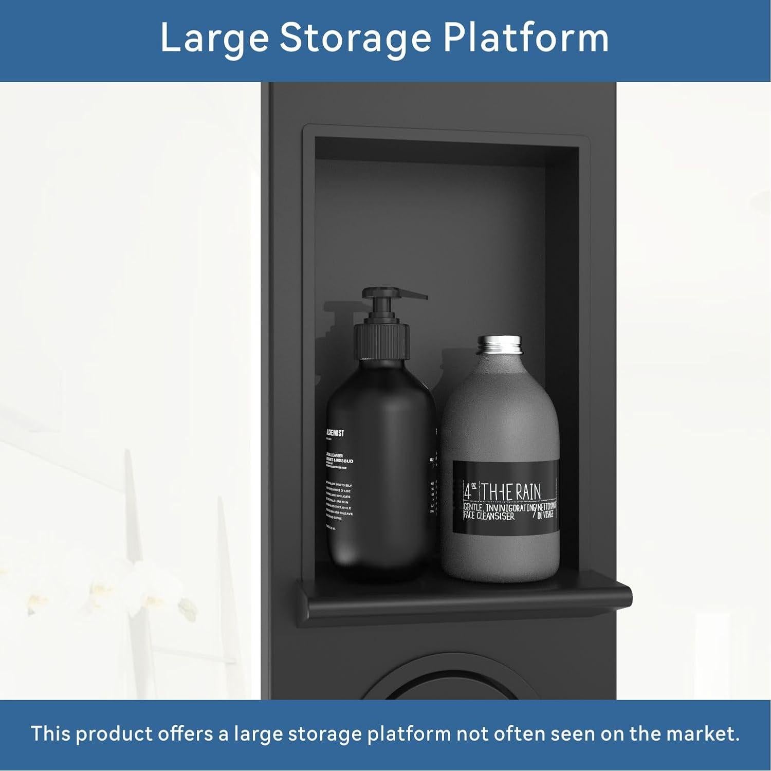 Panel de Ducha ELLO&ALLO Acero Inoxidable Negro 5 Funciones